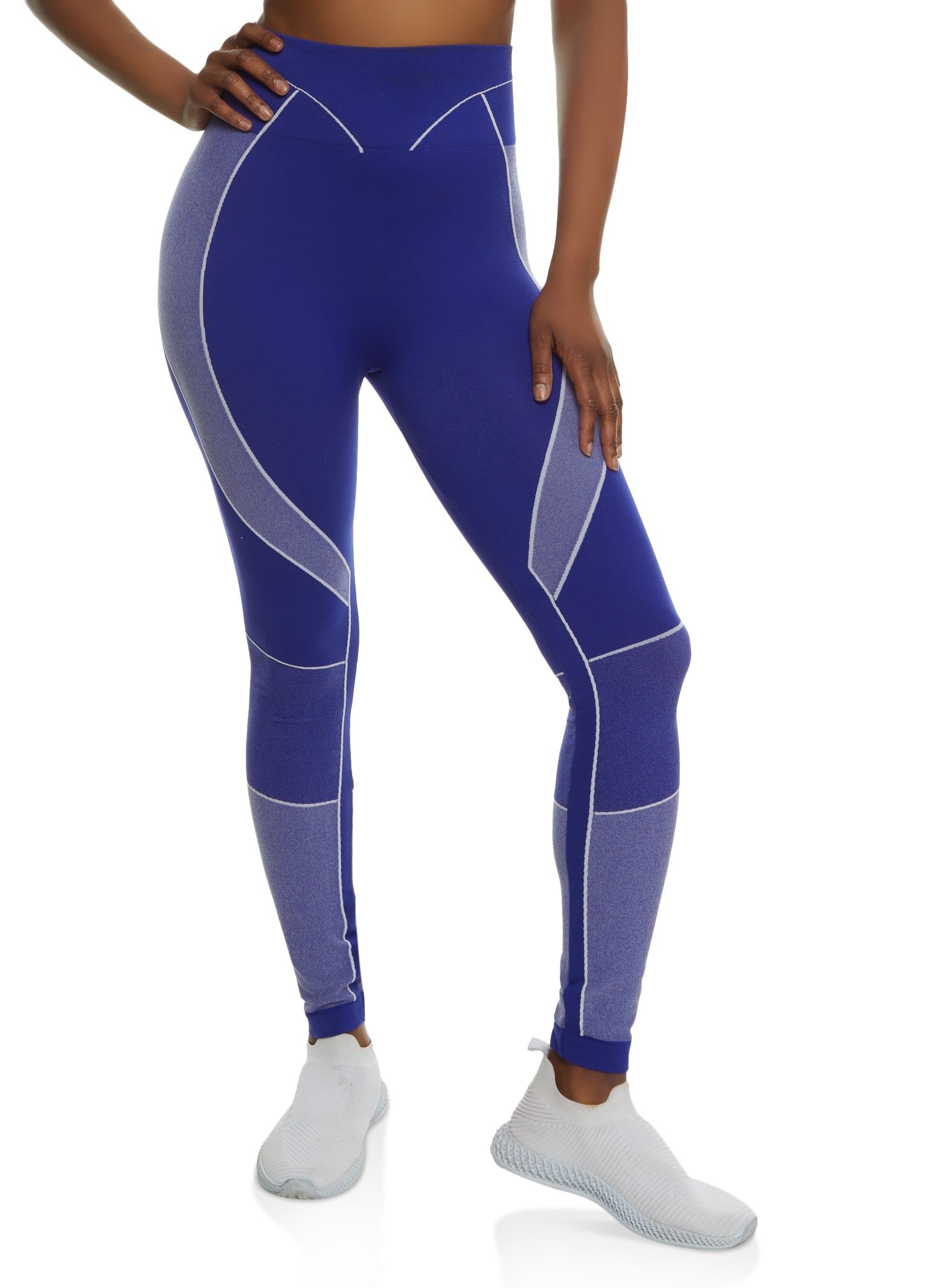 Two Tone Contrast Trim Seamless Leggings sold by Rainbow