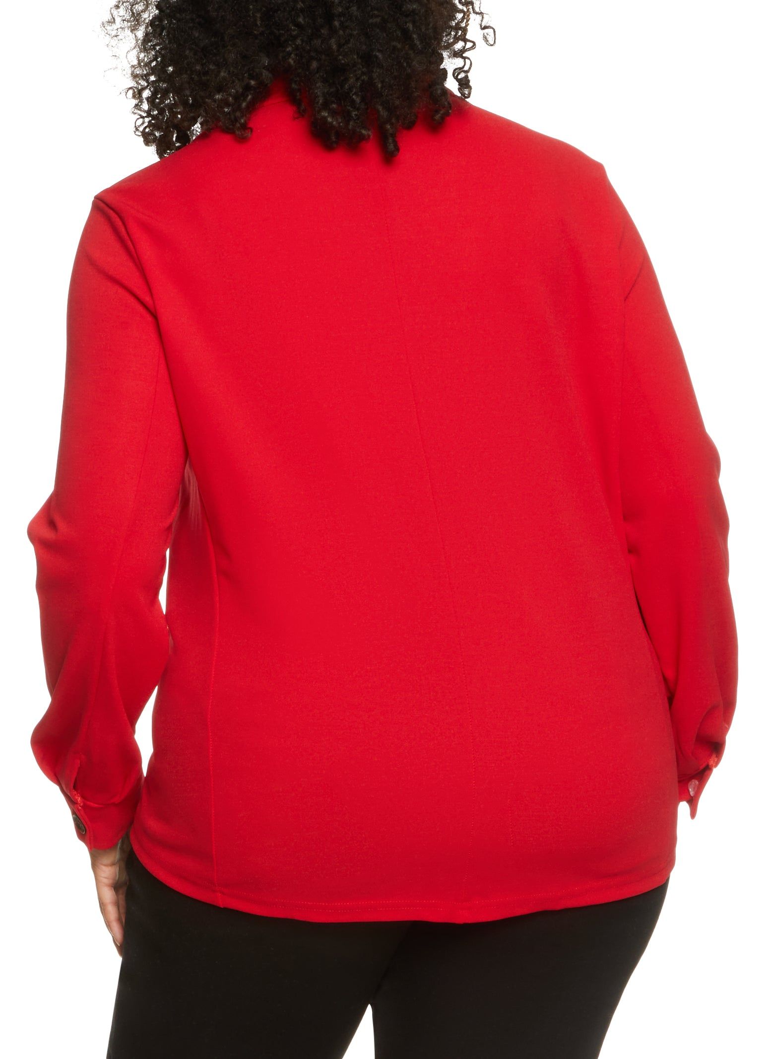 Plus Size Solid Crepe Knit Button Down Shirt sold by Rainbow product image thumbnail 2