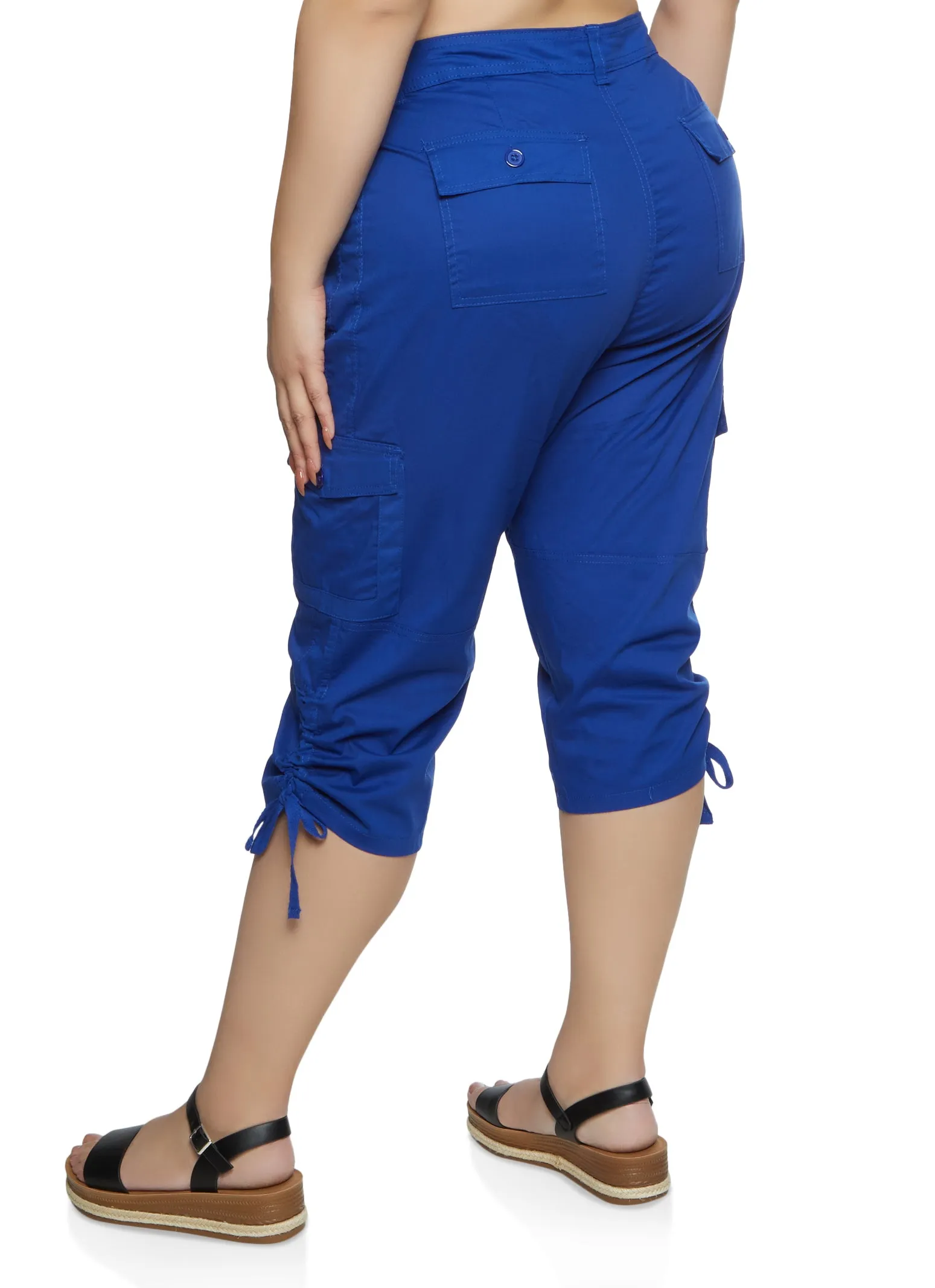 Plus Size Zip Detail Cargo Pocket Capri Pants sold by Rainbow product image thumbnail 2