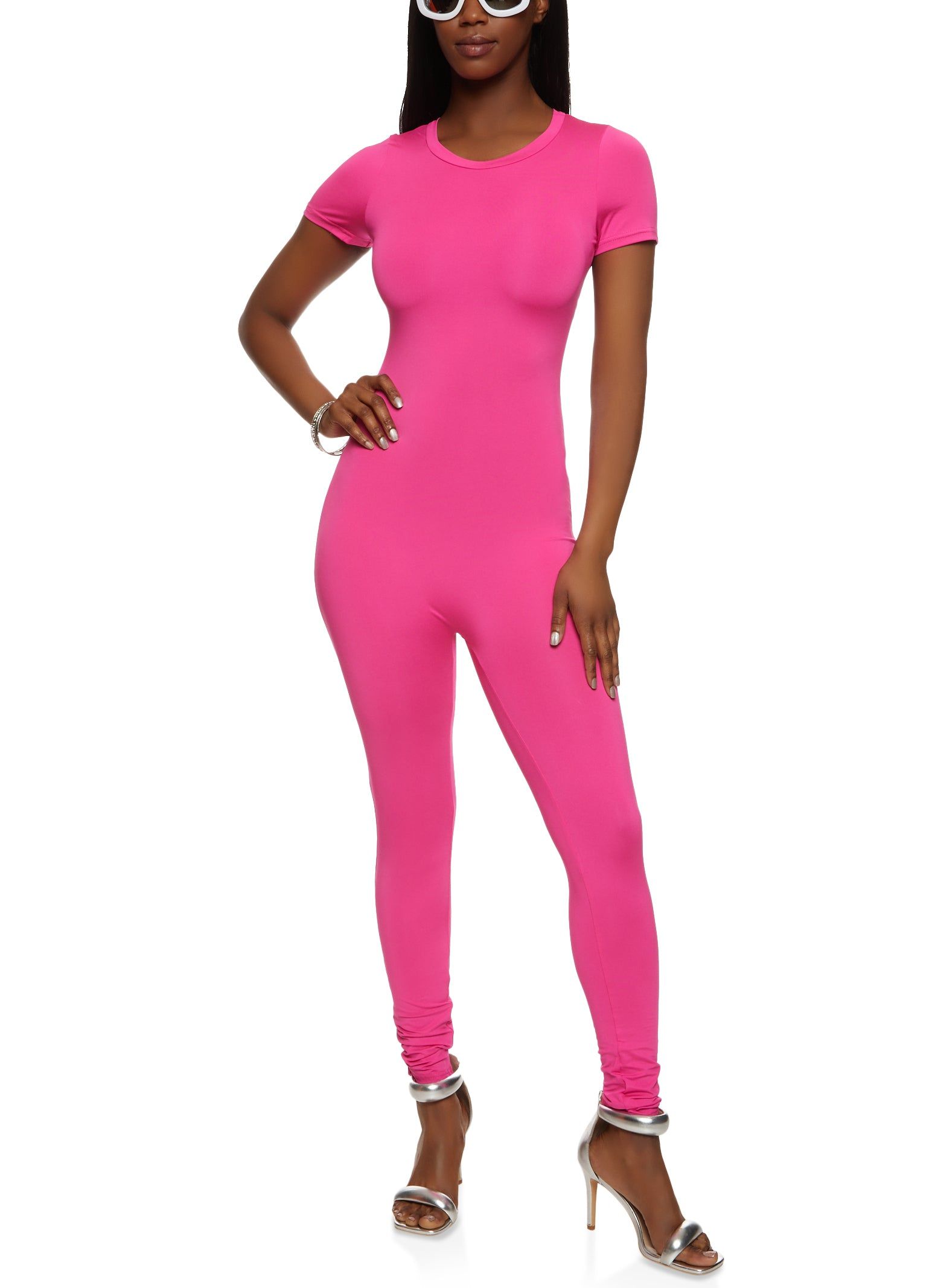 Short Sleeve Crew Neck Jumpsuit sold by Rainbow