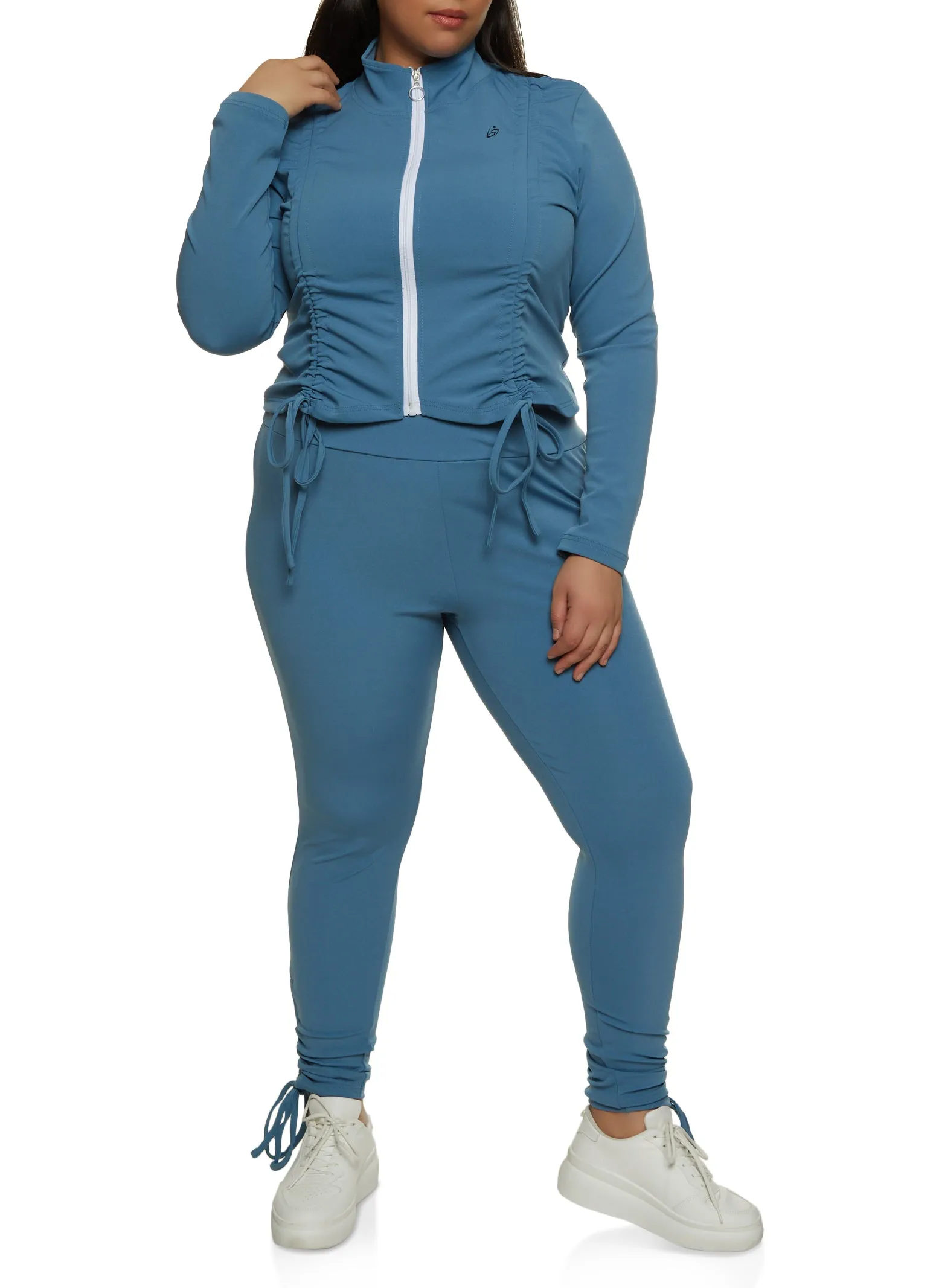 Plus Size Ruched Cropped Track Jacket sold by Rainbow product image thumbnail 2
