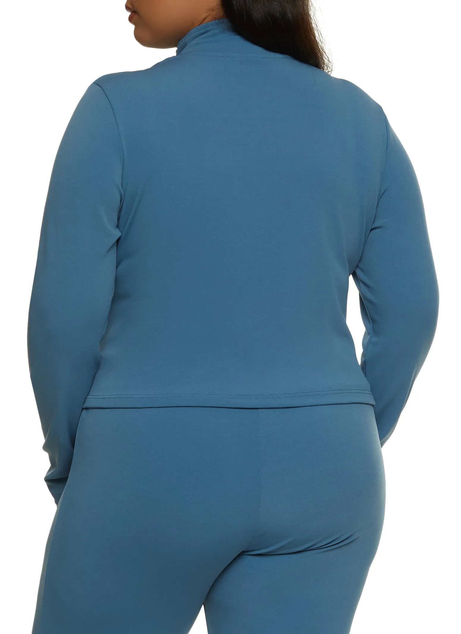 Plus Size Ruched Cropped Track Jacket sold by Rainbow product image thumbnail 3