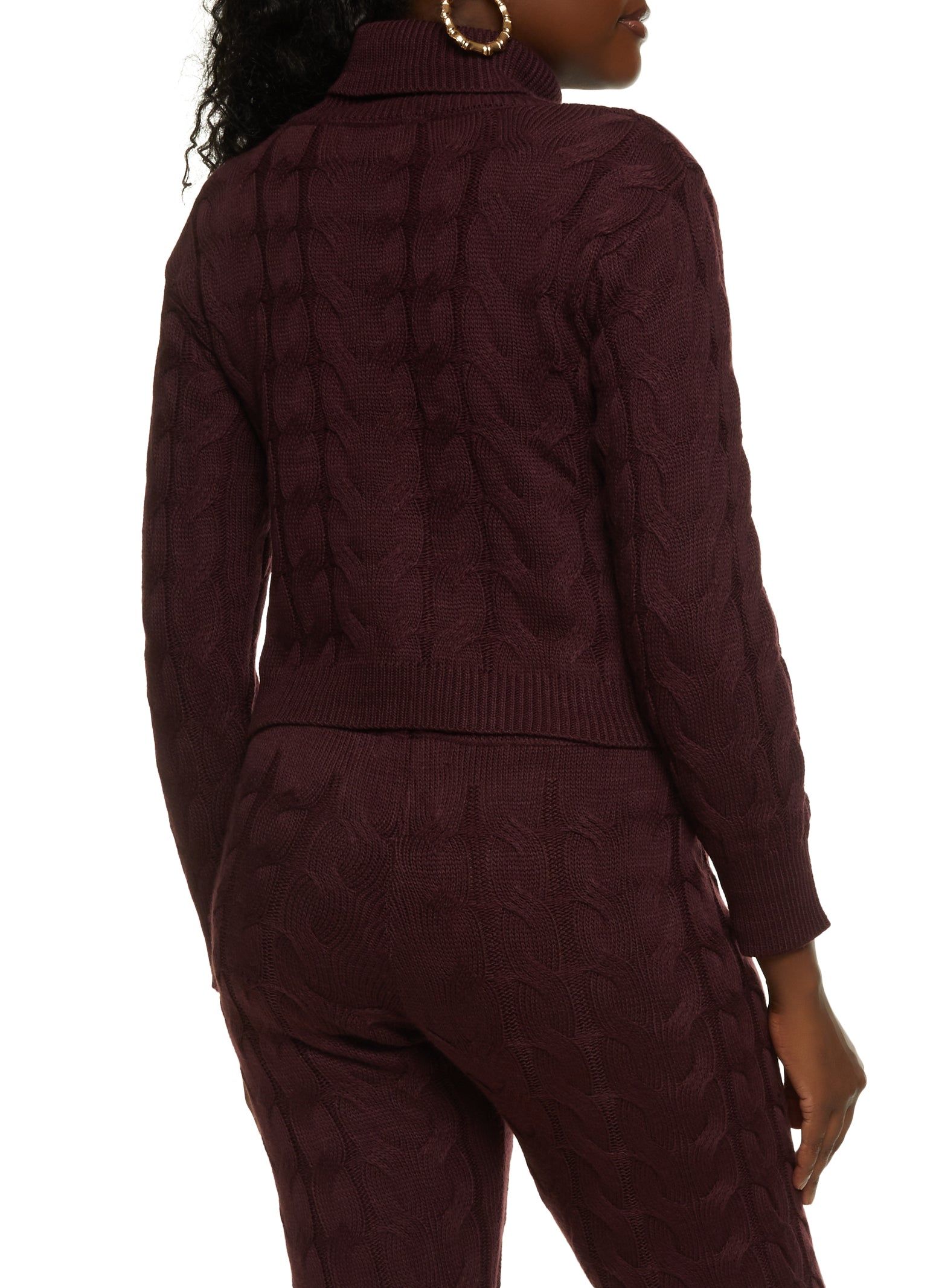 Cable Knit Turtleneck Cropped Sweater sold by Rainbow product image thumbnail 3