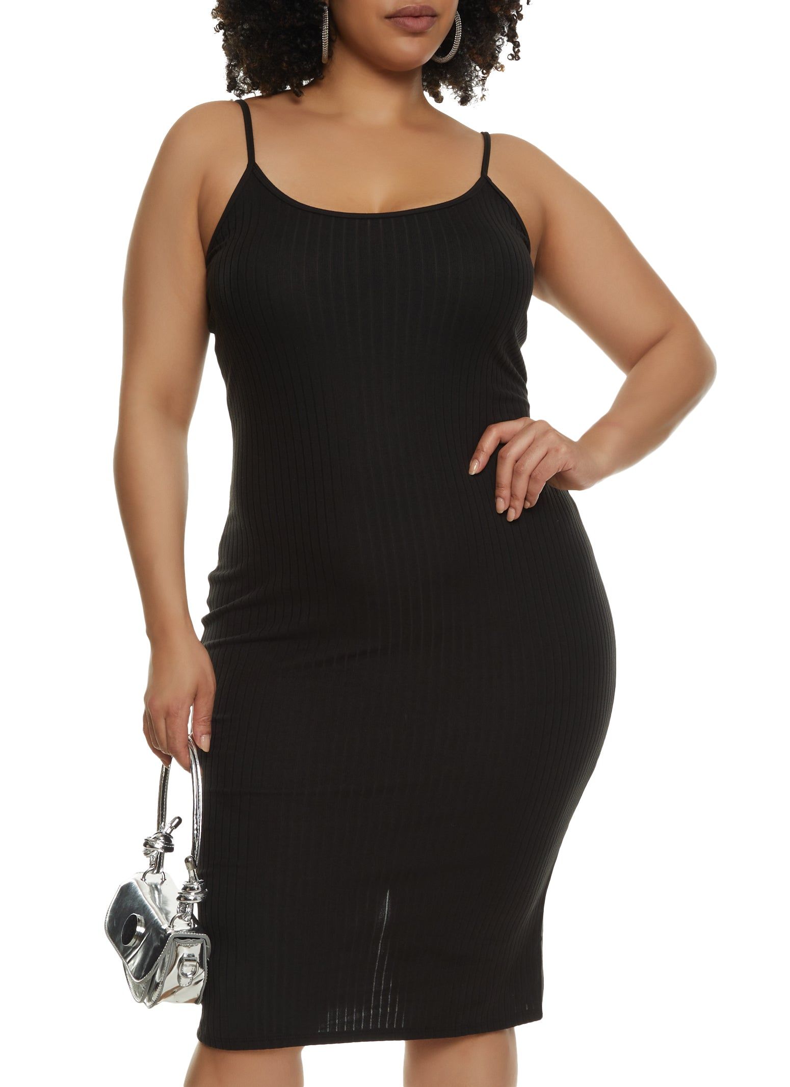Plus Size Scoop Neck Cami Midi Dress sold by Rainbow