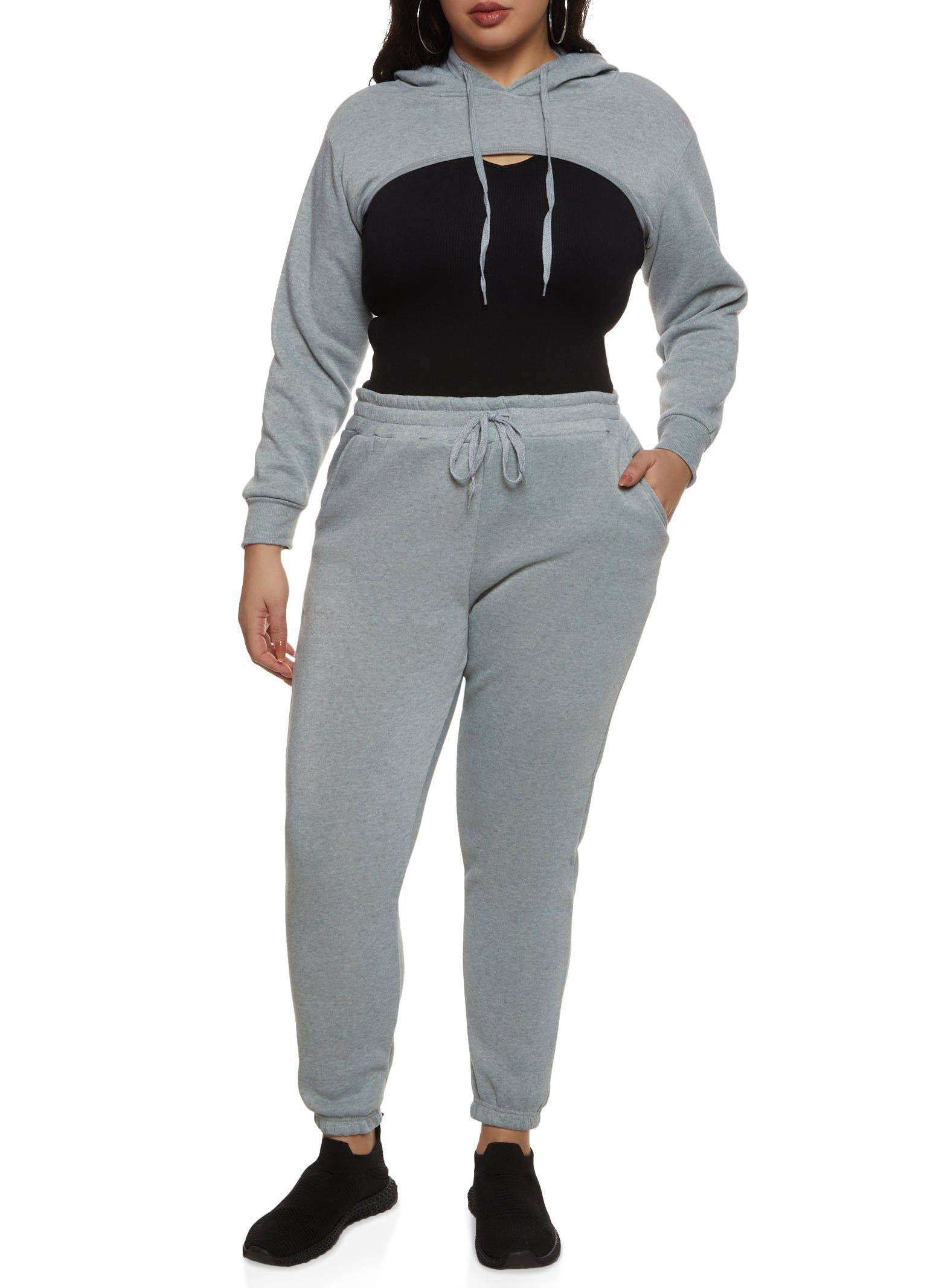 Plus Size Long Sleeve Shrug Hoodie sold by Rainbow product image thumbnail 2