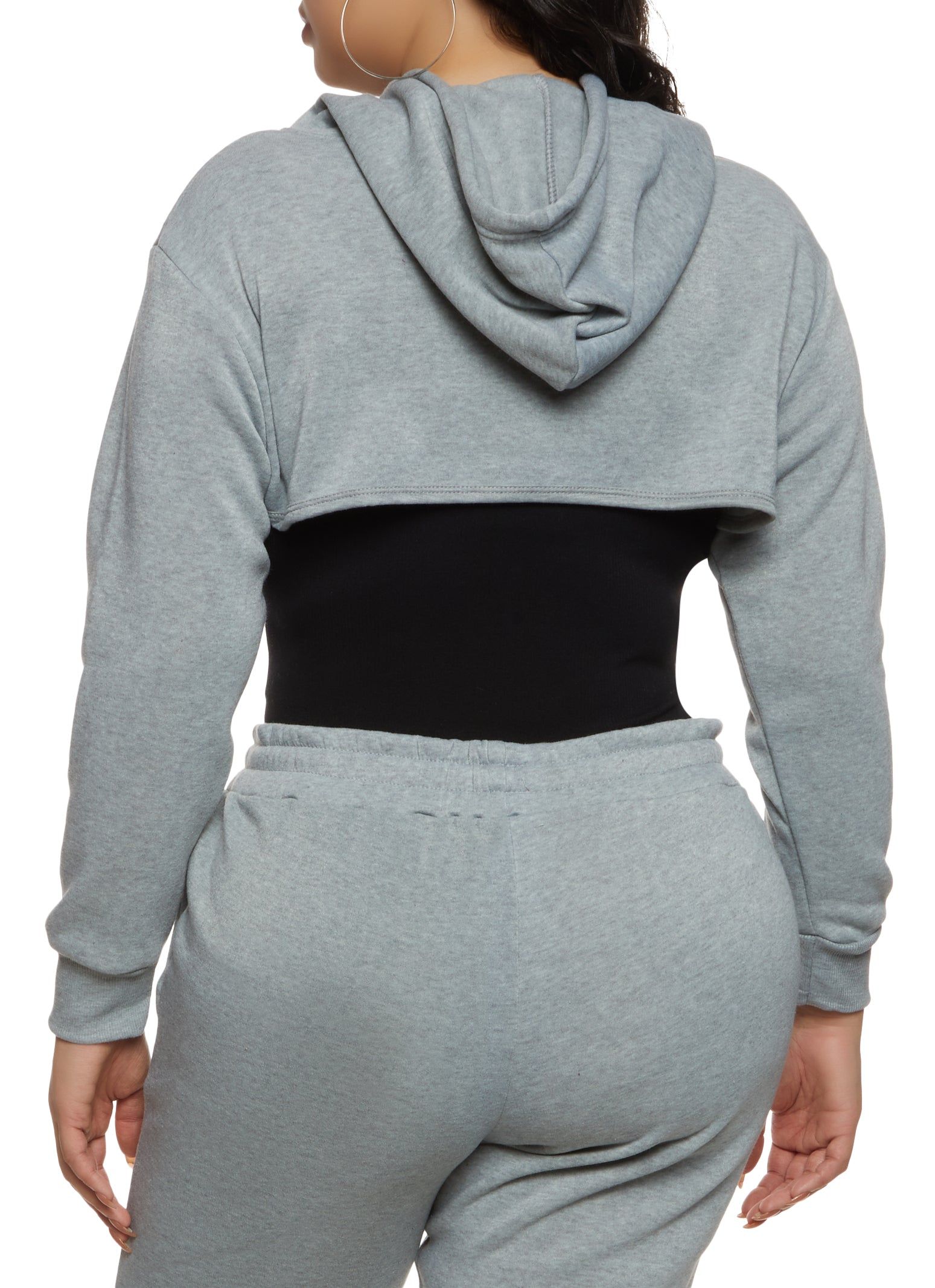 Plus Size Long Sleeve Shrug Hoodie sold by Rainbow product image thumbnail 3
