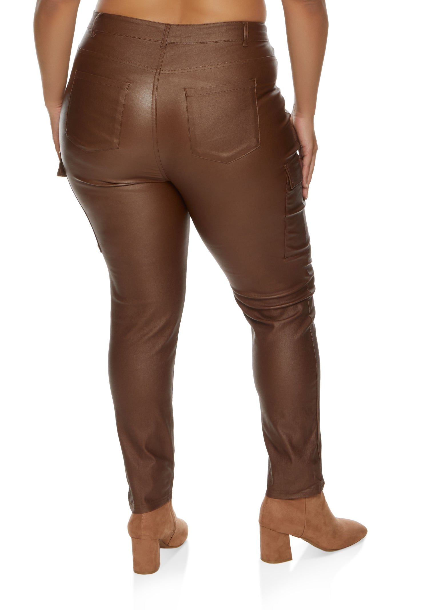 Plus Size Faux Leather Cargo Pocket Pants sold by Rainbow product image thumbnail 3