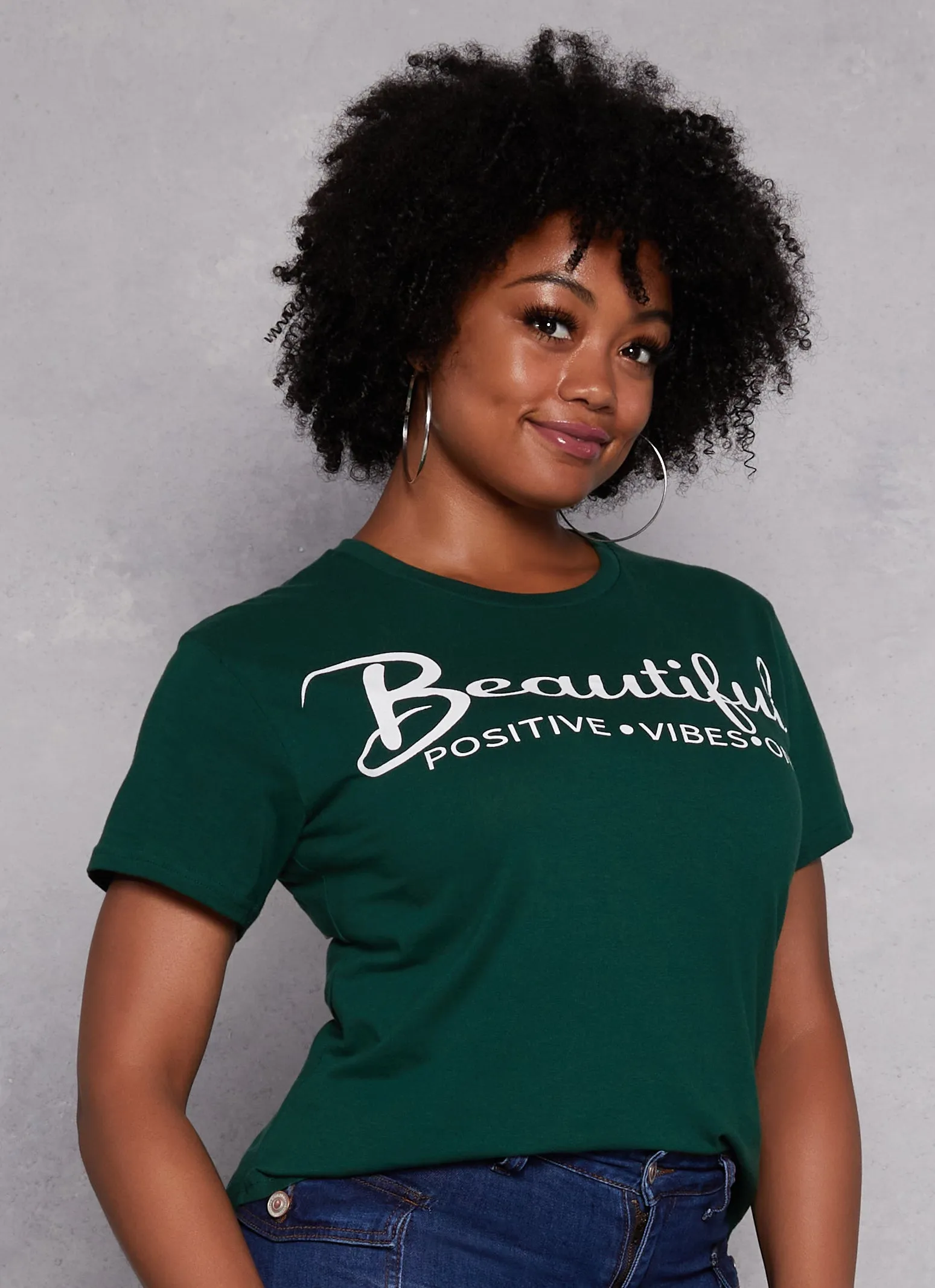 Plus Size Beautiful Positive Vibes Only High Low Tee sold by Rainbow product image thumbnail 2