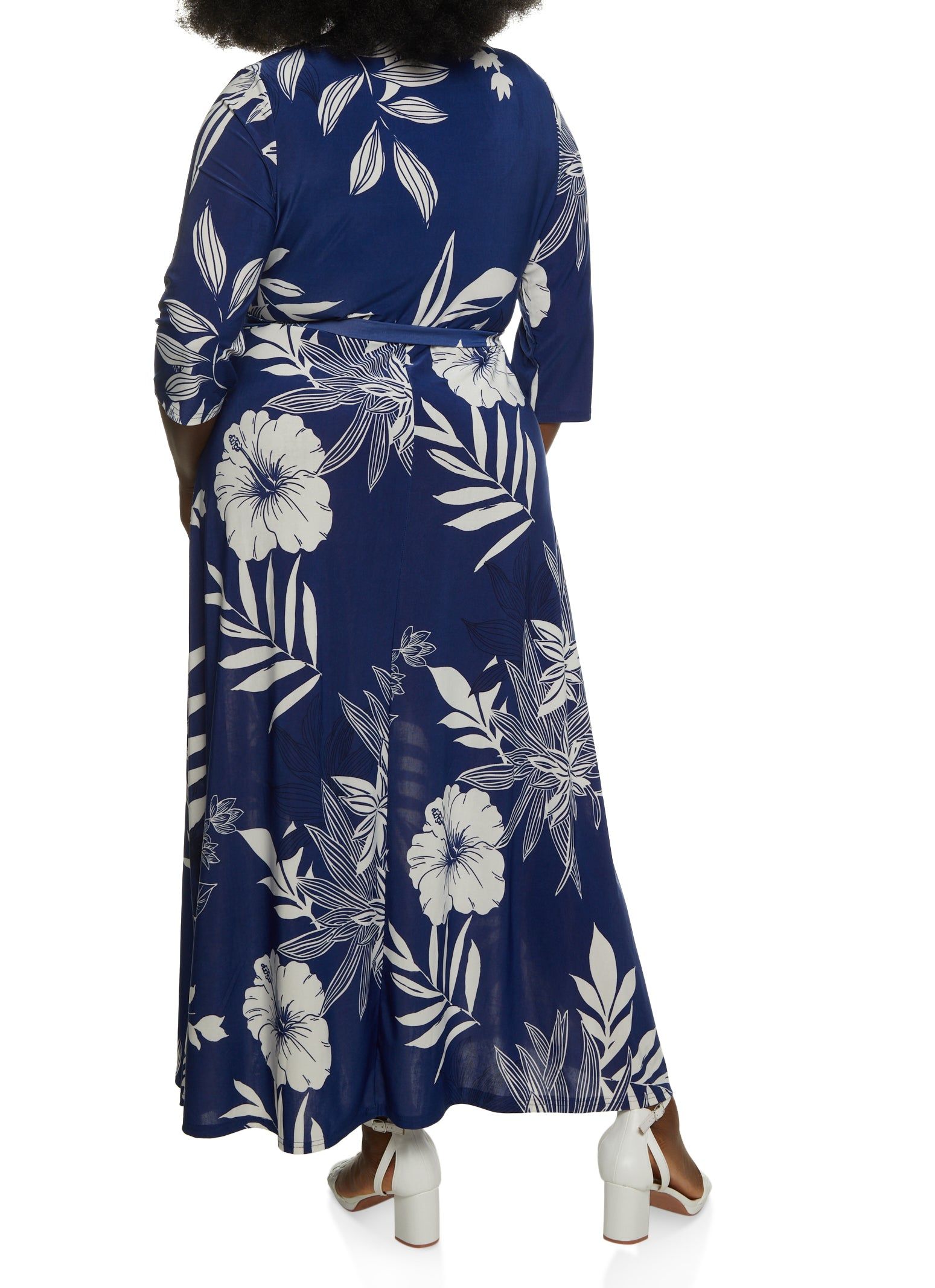 Plus Size Floral Print Maxi Wrap Dress sold by Rainbow product image thumbnail 3