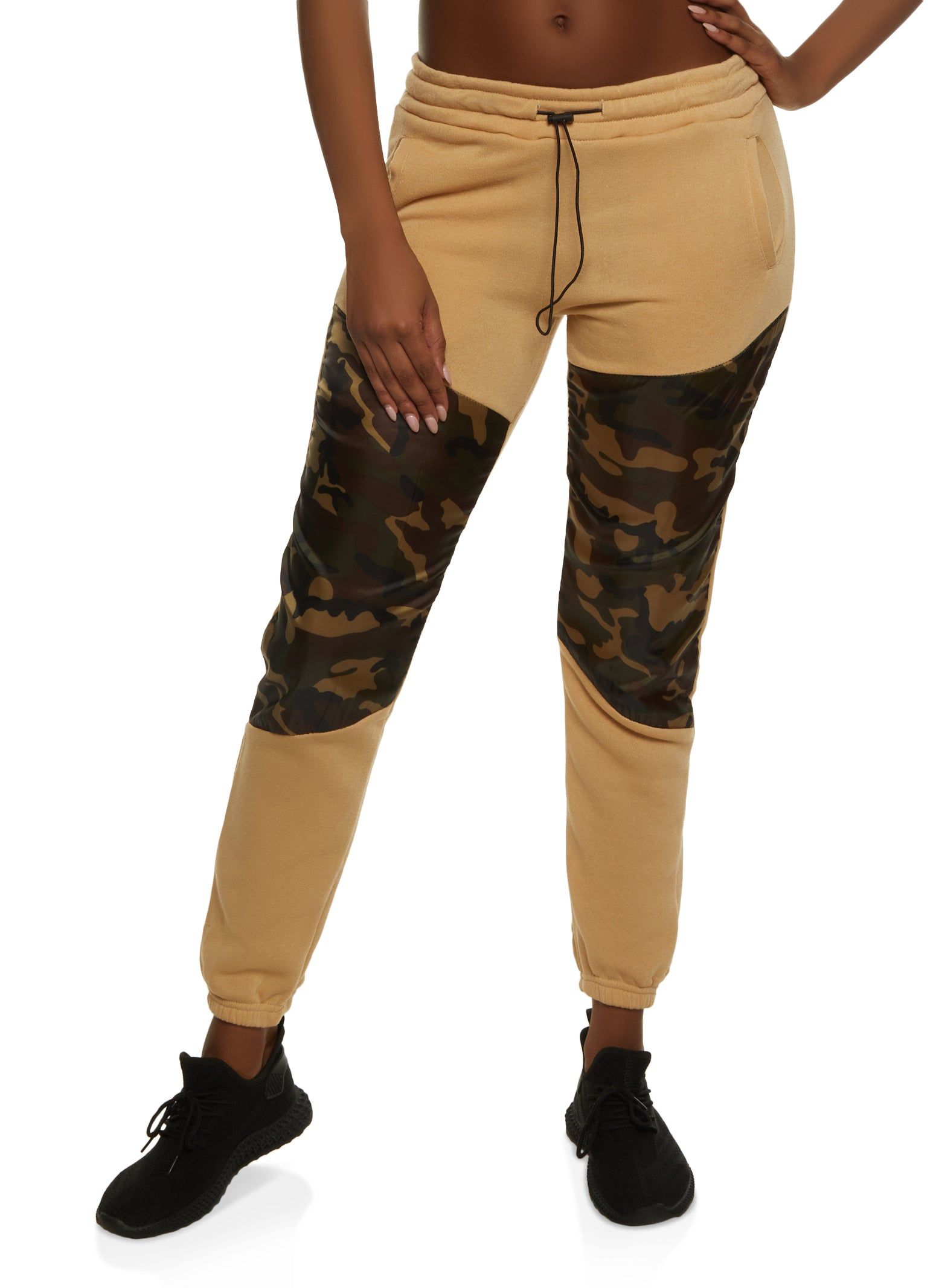 Camo Color Block Fleece Joggers sold by Rainbow