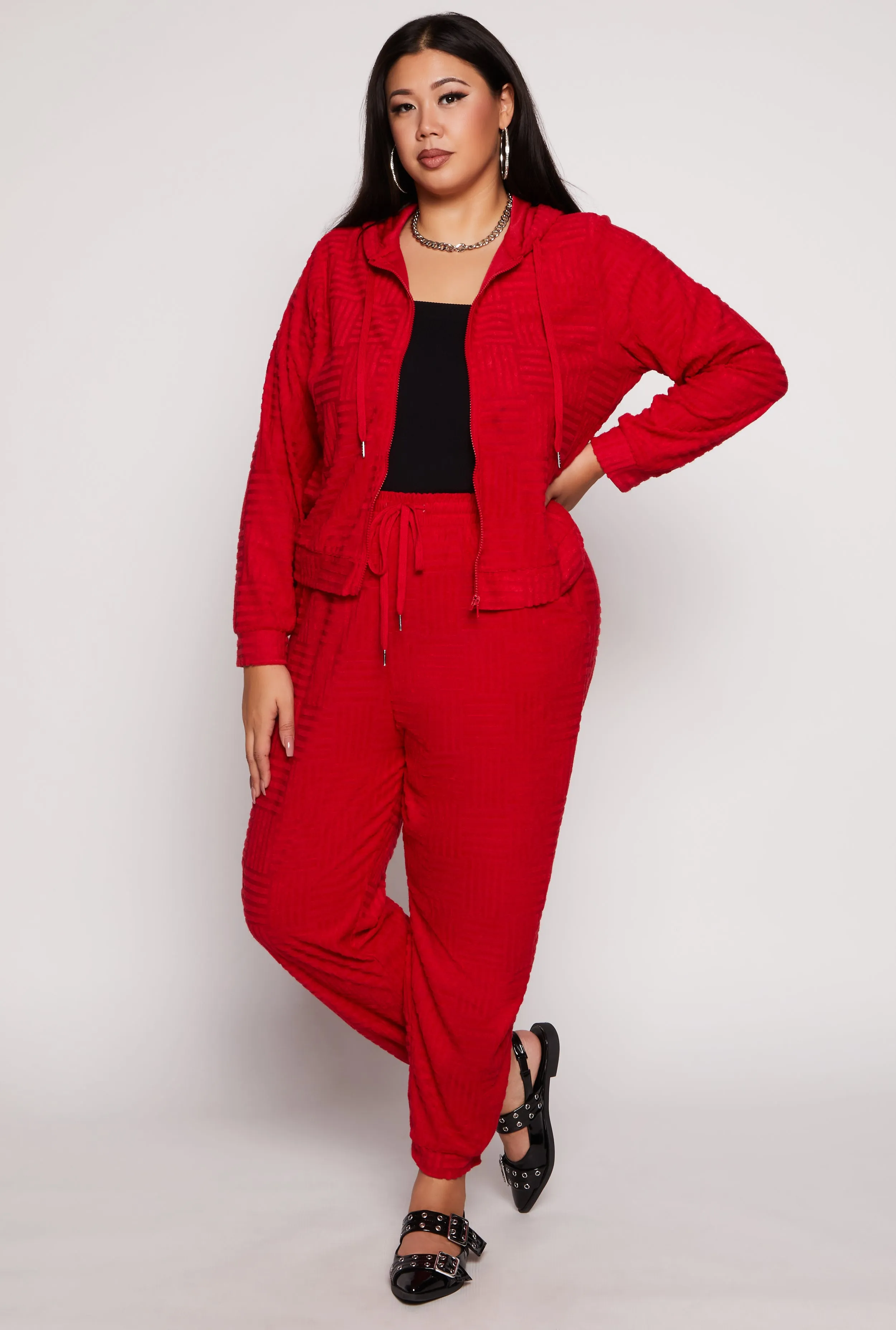 Plus Size Chenille Drawstring Joggers sold by Rainbow