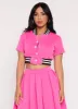Daisy Short Sleeve Cropped Bomber Jacket sold by Rainbow