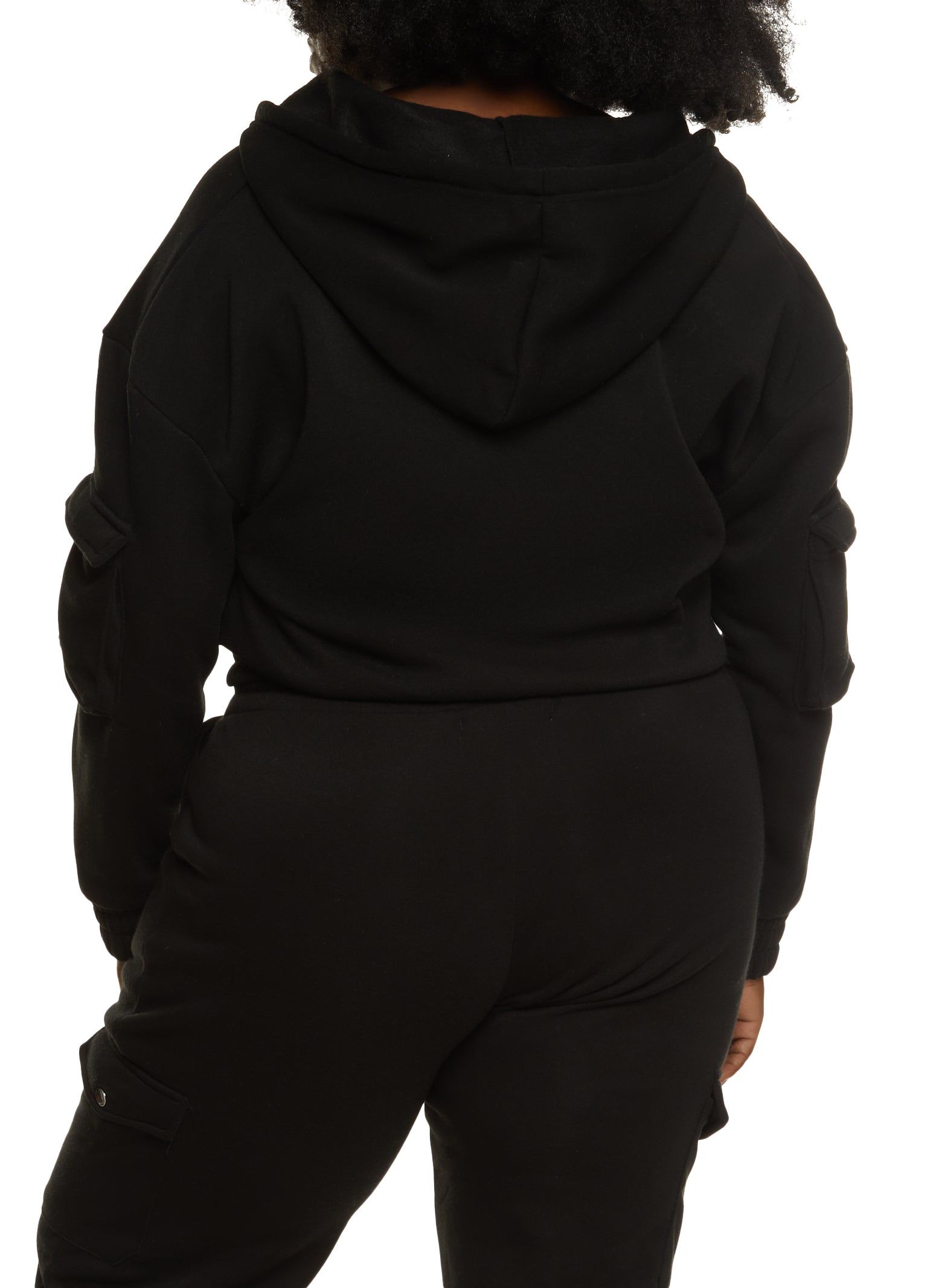 Plus Size Zip Front Cargo Pocket Hoodie sold by Rainbow product image thumbnail 3