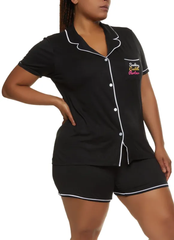 Plus Size Nap Queen Pajama Shirt and Shorts sold by Rainbow