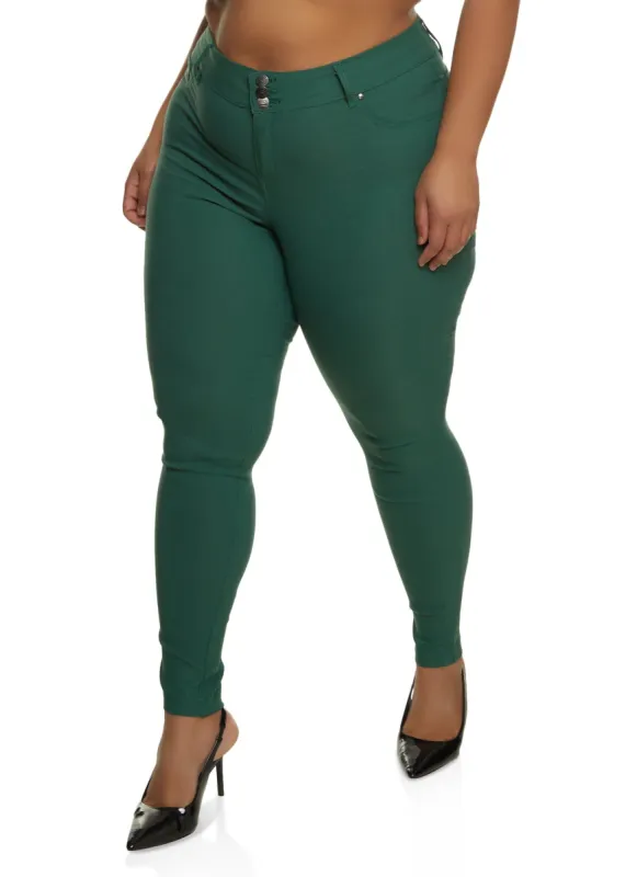 Plus Size 3 Button Hyperstretch Skinny Pants sold by Rainbow