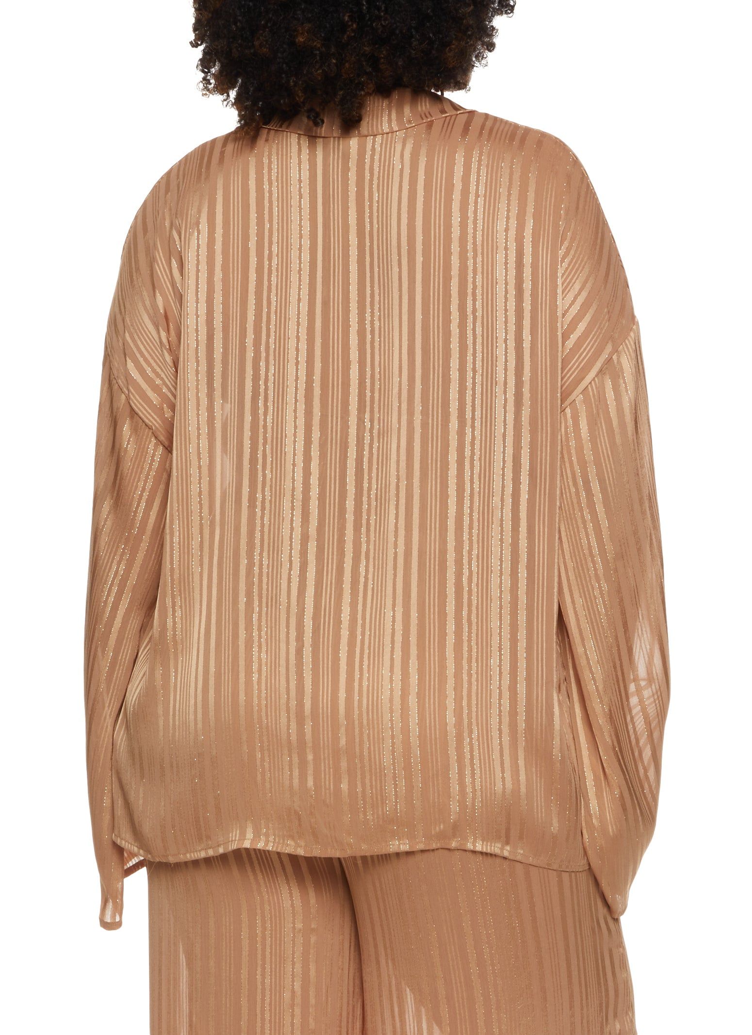 Plus Size Lurex Shadow Stripe Open Front Top and Halter Top sold by Rainbow product image thumbnail 3