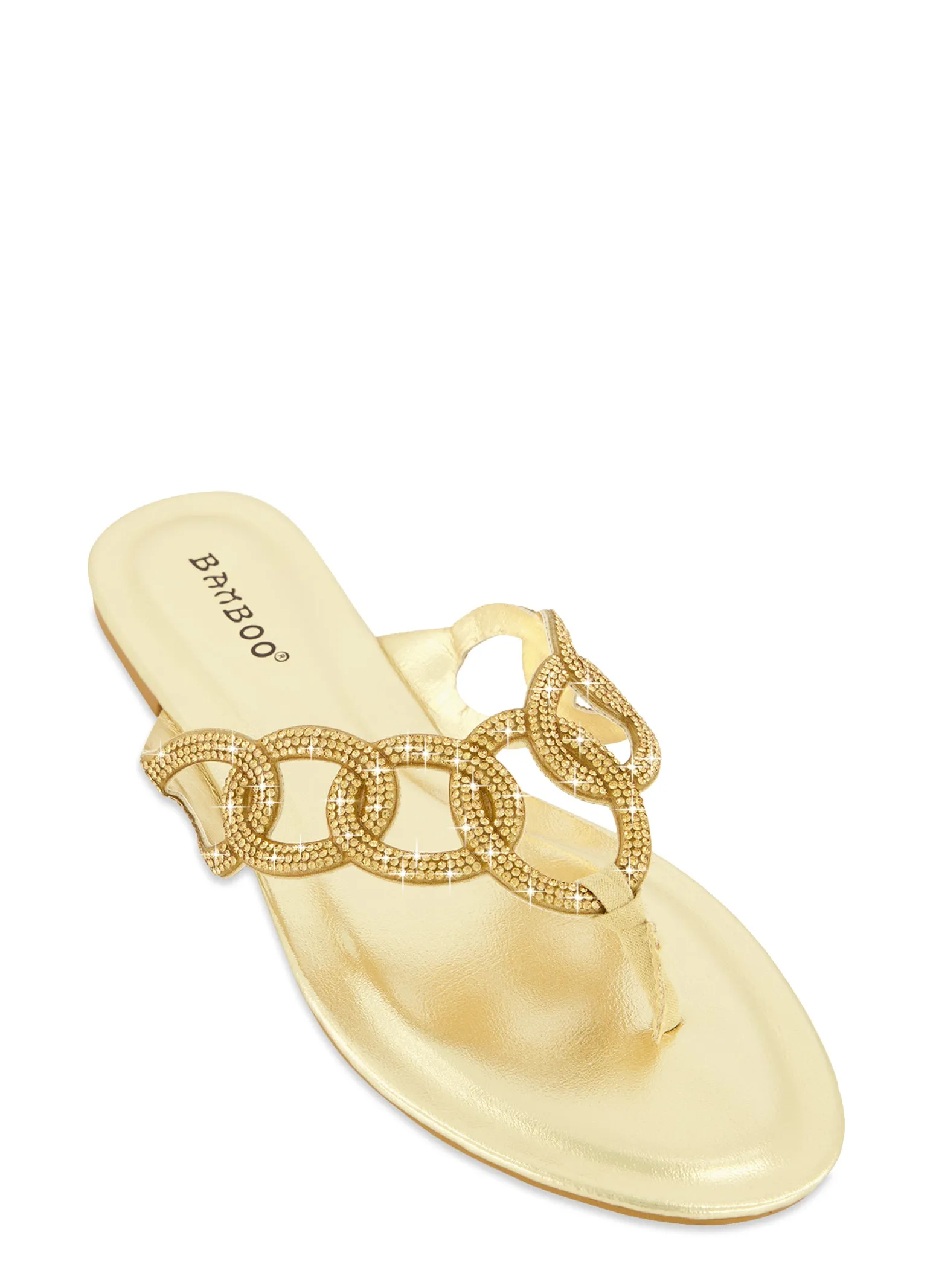 Rhinestone Loop Thong Slide Sandals sold by Rainbow
