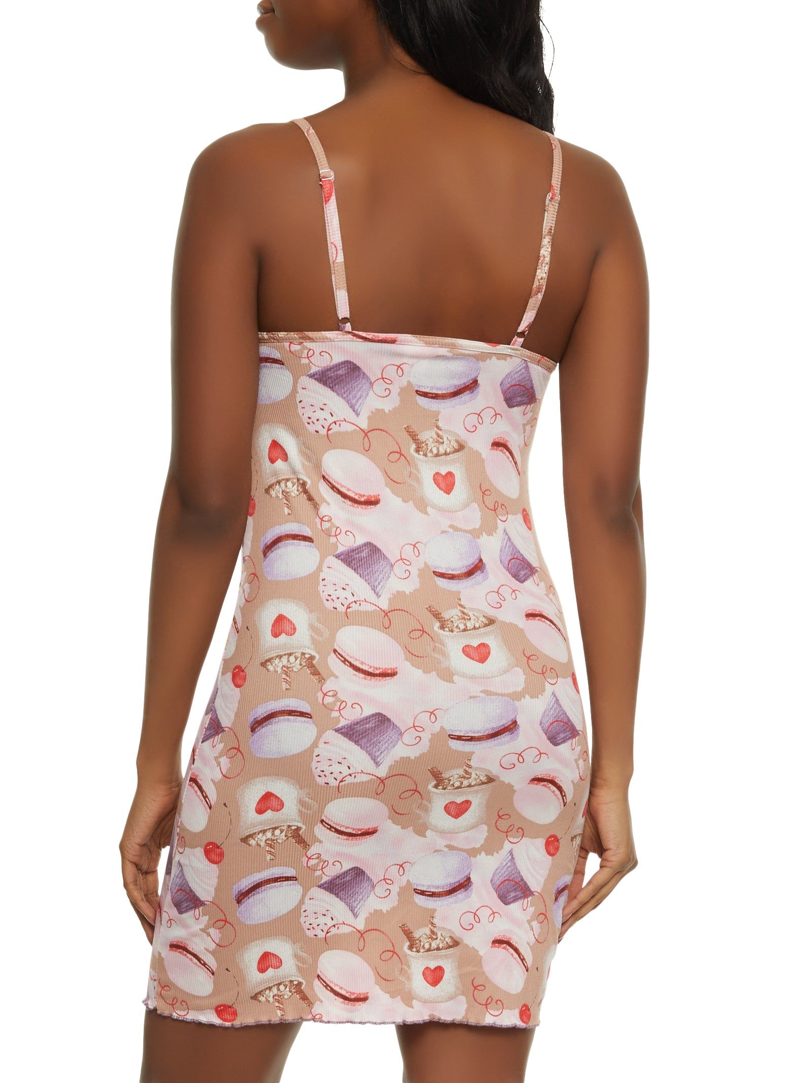 Ribbed Cupcake Print Cami Nightgown and Robe sold by Rainbow product image thumbnail 5