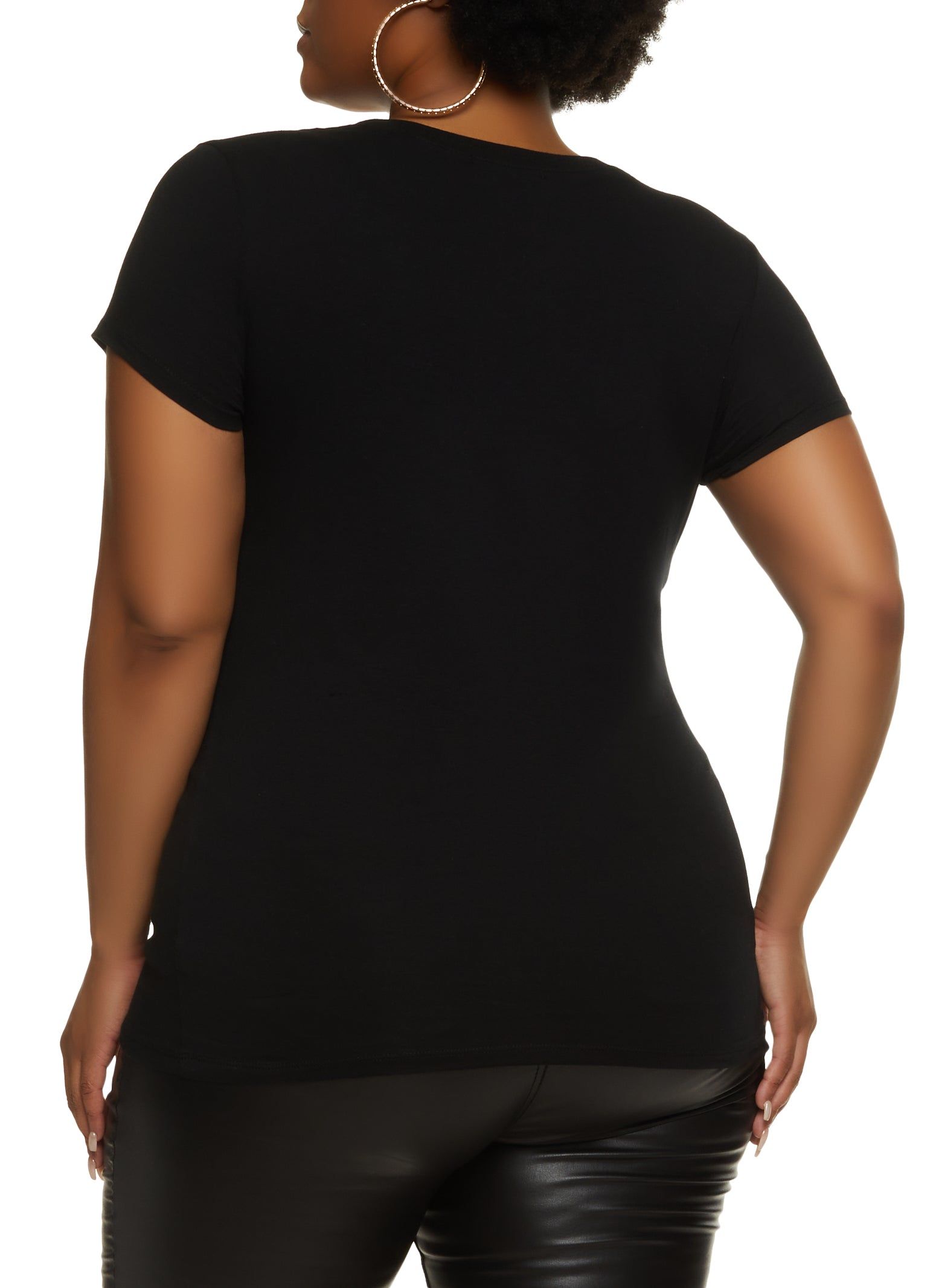 Plus Size Basic Short Sleeve Crew Neck Tee sold by Rainbow product image thumbnail 2
