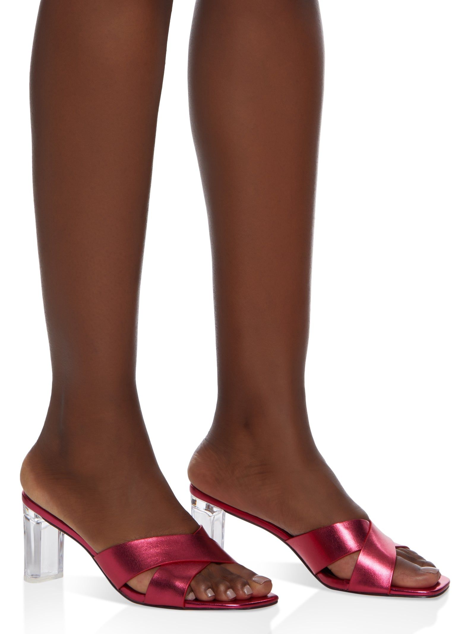 Cross Strap Clear Heel Mule Sandals sold by Rainbow product image thumbnail 2