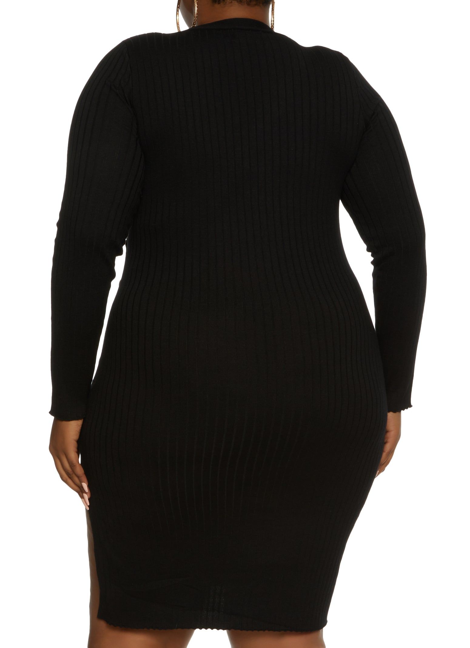Plus Size Faux Snap Button Detail Midi Dress sold by Rainbow product image thumbnail 3