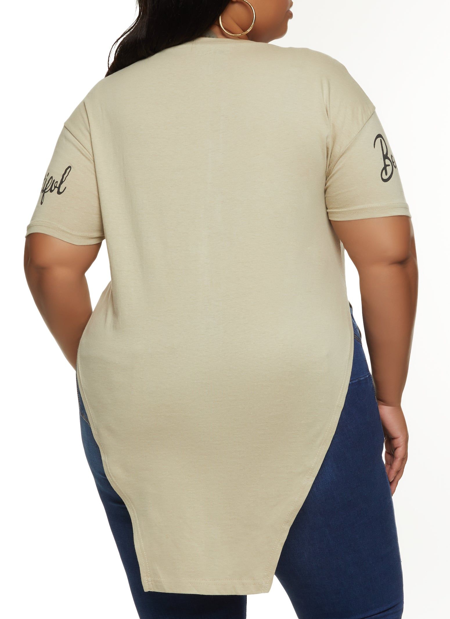 Plus Size Beautiful Positive Vibes Only Graphic Tee sold by Rainbow product image thumbnail 2