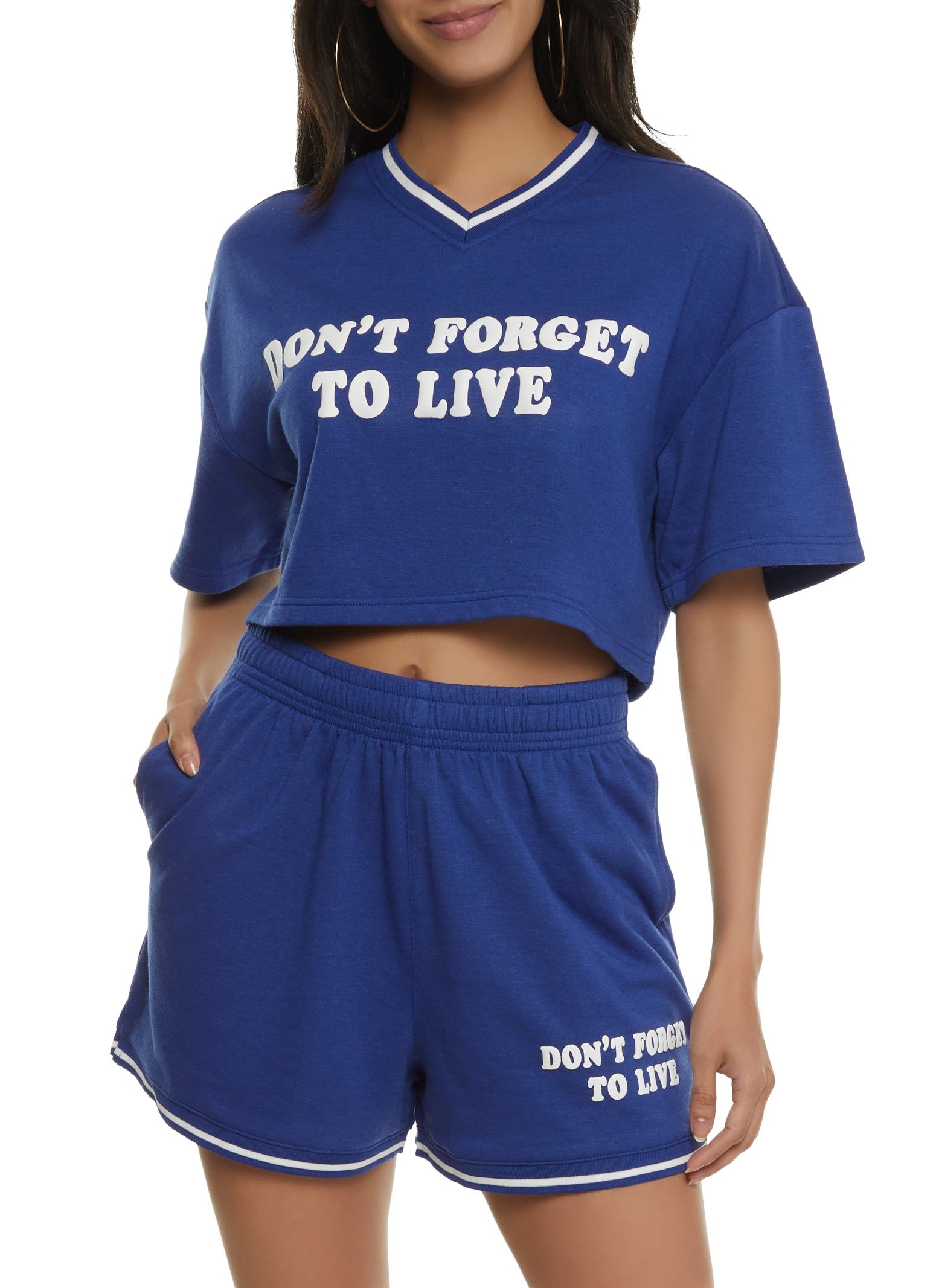 Dont Forget To Live Cropped Graphic Tee sold by Rainbow