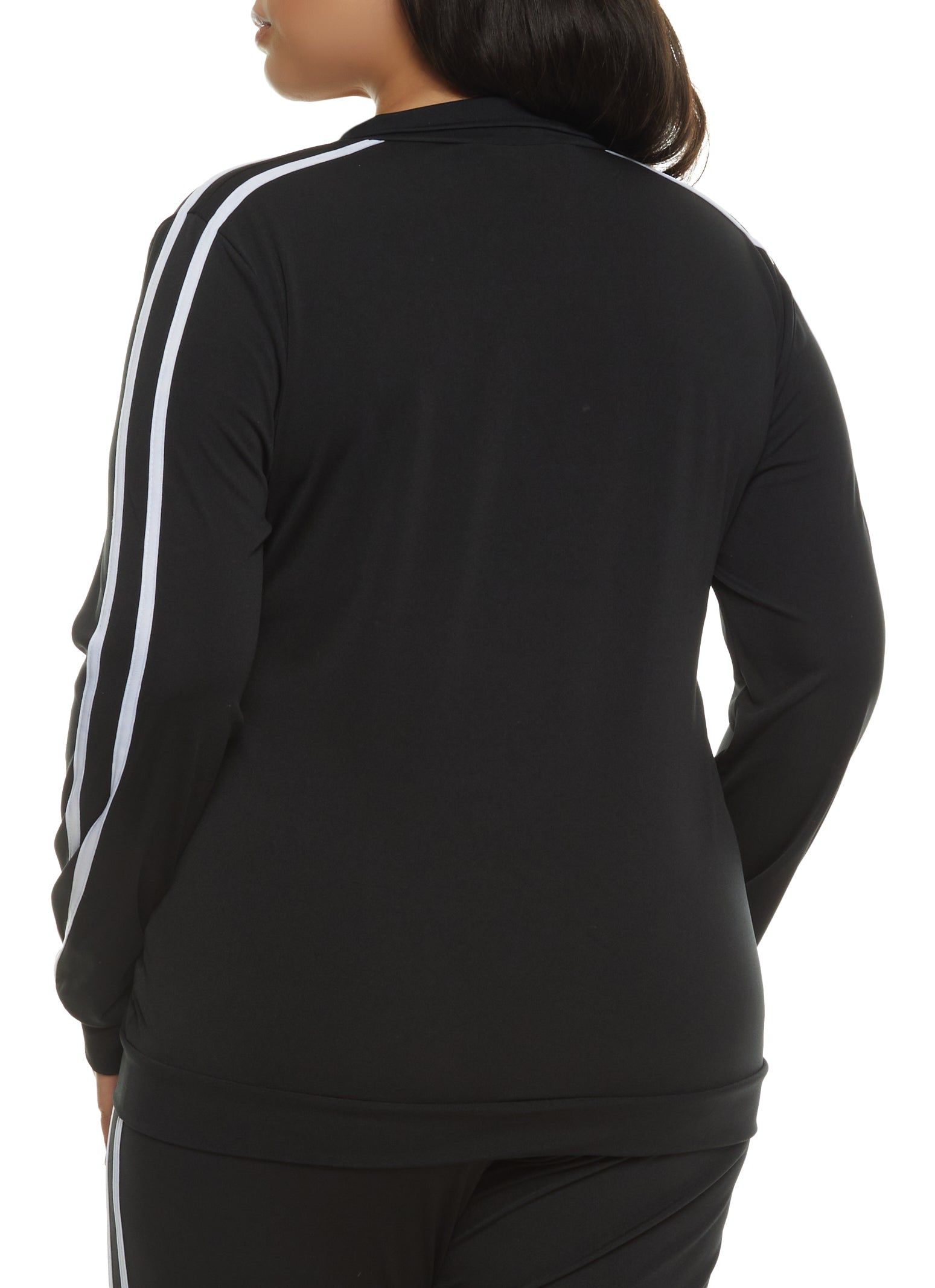 Plus Size Varsity Striped Zip Front Track Jacket sold by Rainbow product image thumbnail 3
