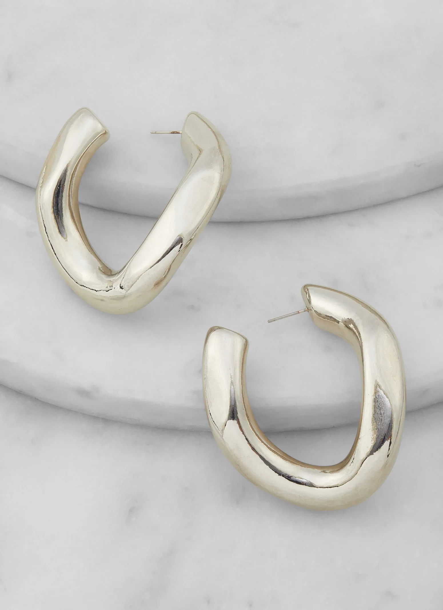 Chunky Geometric Hoop Earrings sold by Rainbow product image thumbnail 2