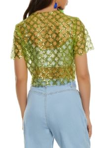 Tulle Sequin Crop Top sold by Rainbow