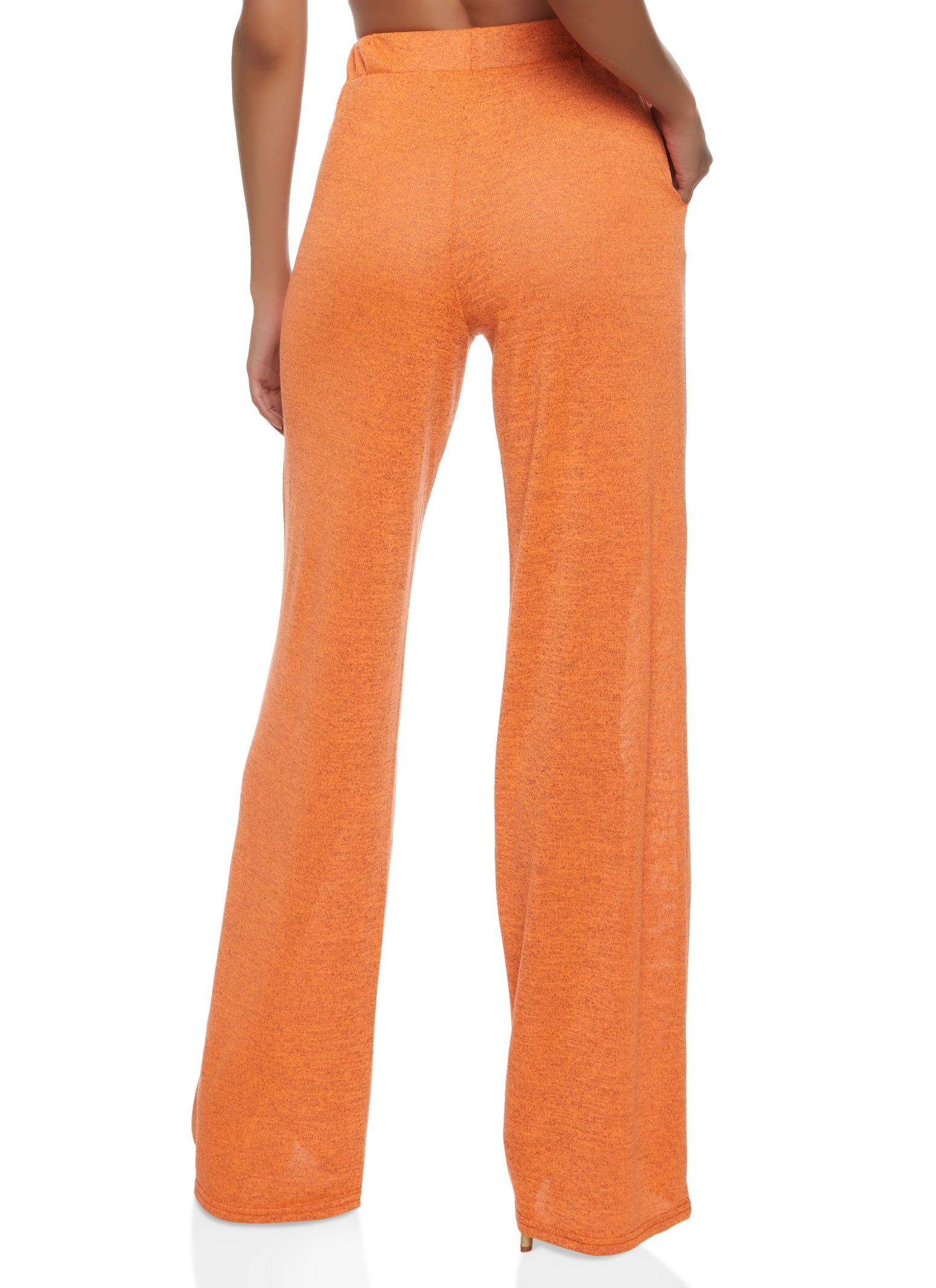 Daisy Solid Brushed Knit High Waisted Wide Leg Pants sold by Rainbow product image thumbnail 2