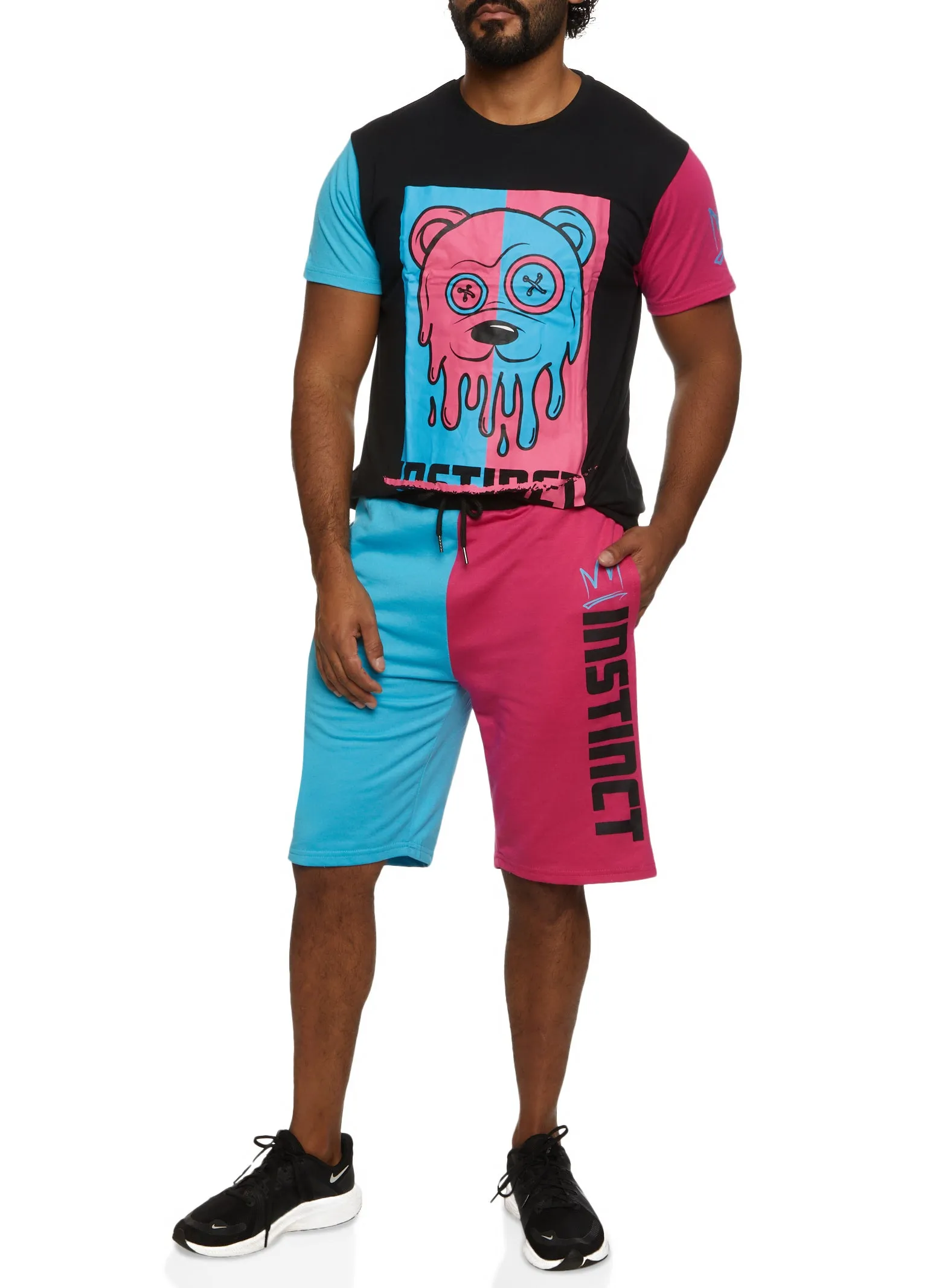 Mens Instinct Bear Color Blocked Graphic Tee sold by Rainbow product image thumbnail 2