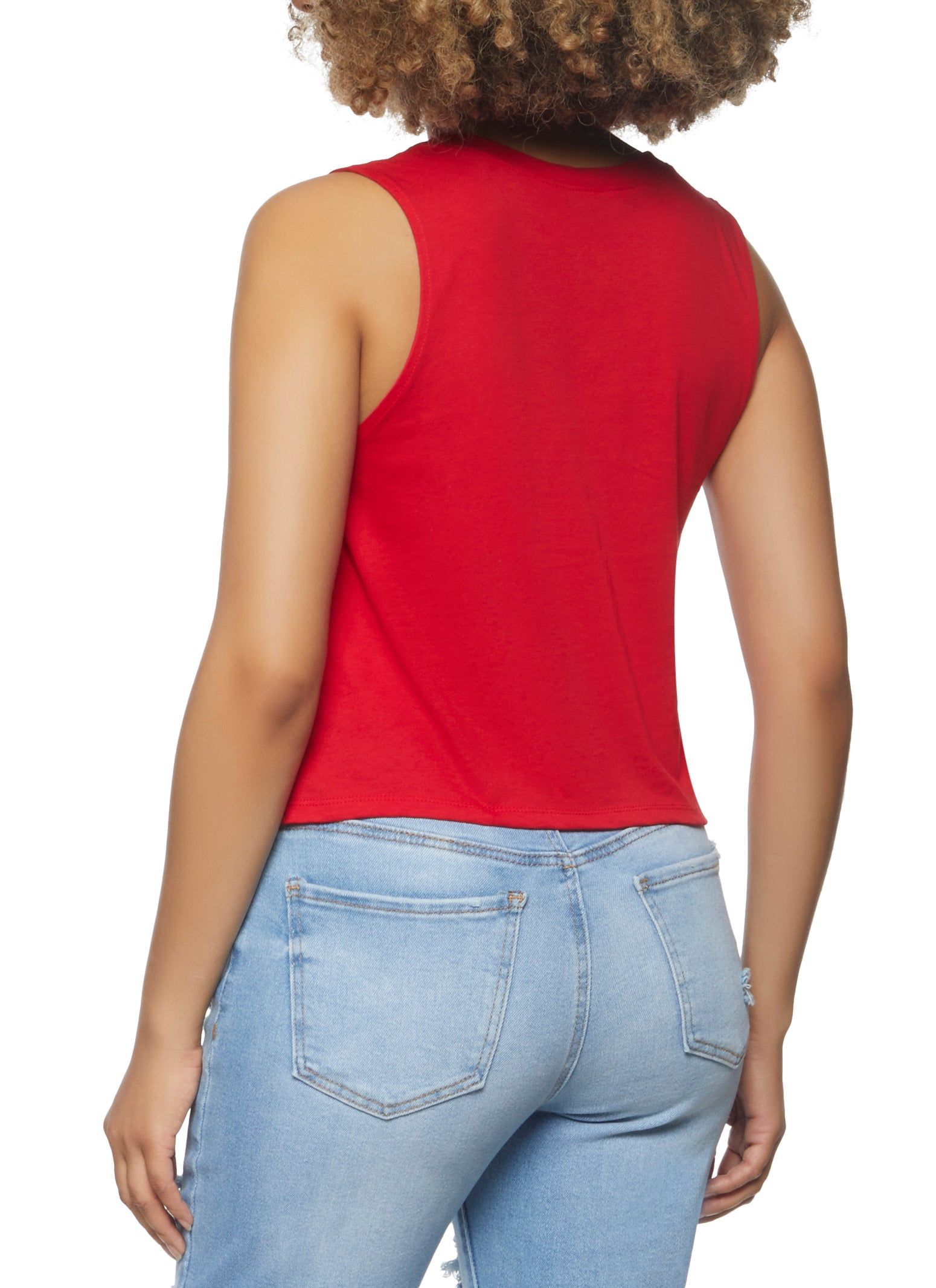 Side Slit Cropped Tank Top sold by Rainbow product image thumbnail 2