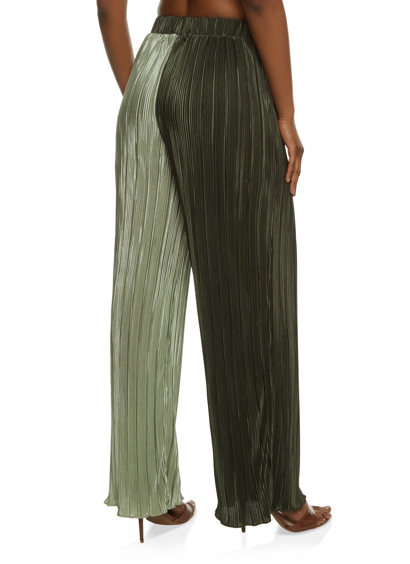 Color Block Plisse Palazzo Pants sold by Rainbow product image thumbnail 2