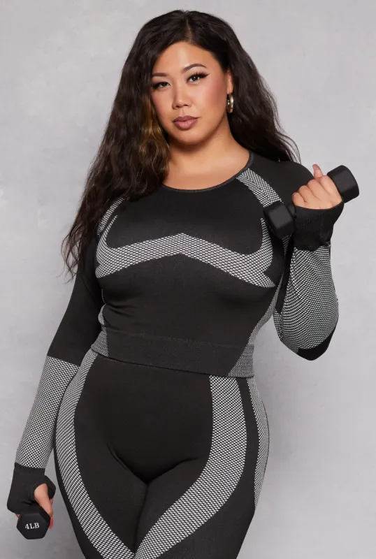 Plus Size Seamless Color Block Active Top sold by Rainbow