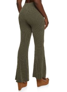 Ribbed High Waisted Flare Pants sold by Rainbow