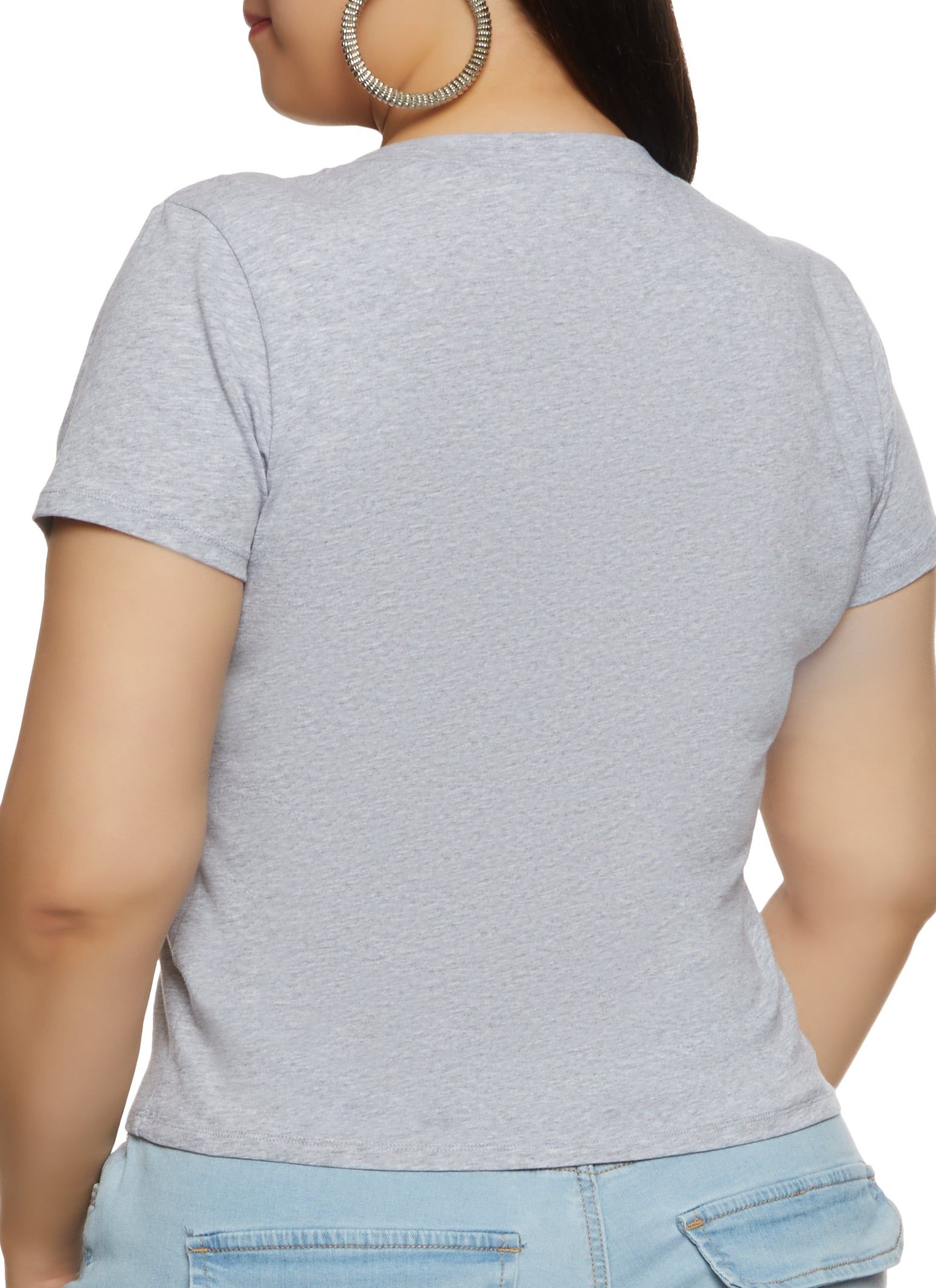 Plus Size V Neck Basic Tee sold by Rainbow product image thumbnail 2
