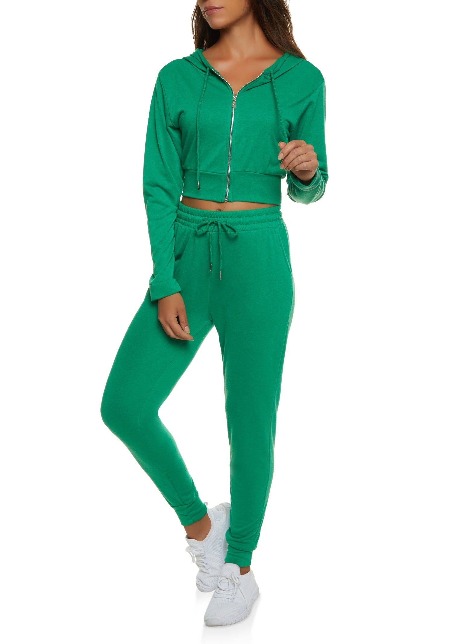 Angel Rhinestone Zip Front Cropped Hoodie sold by Rainbow product image thumbnail 3