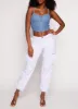 Almost Famous Denim Zip Front Corset Bustier Top sold by Rainbow