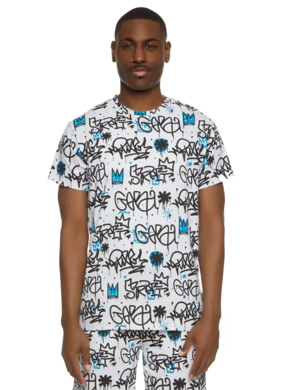 Mens Graffiti Print Tee sold by Rainbow