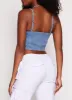 Almost Famous Denim Zip Front Corset Bustier Top sold by Rainbow