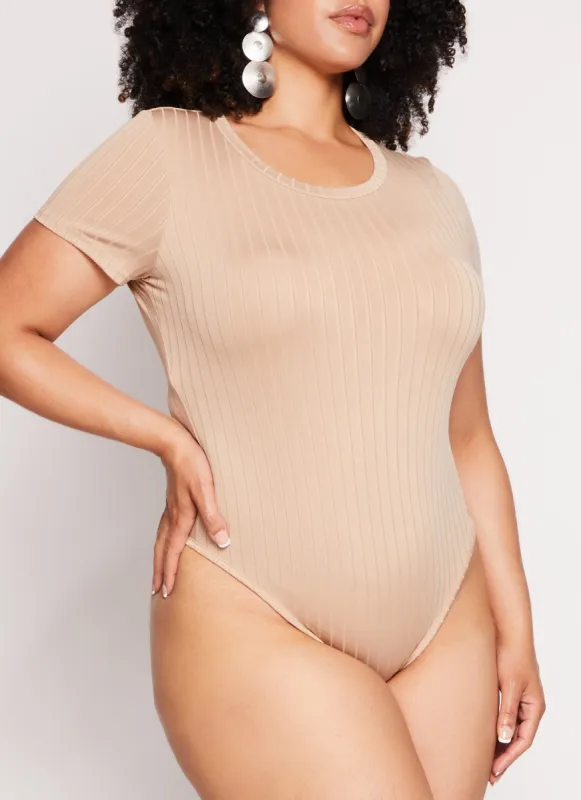 Plus Size Daisy Ribbed Knit Bodysuit sold by Rainbow