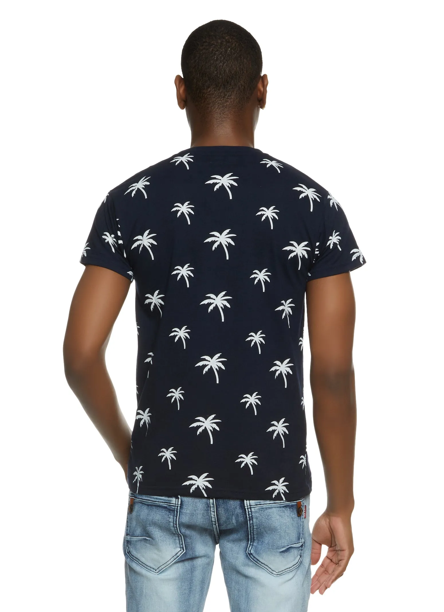 Mens Palm Tree Printed Graphic Tee sold by Rainbow product image thumbnail 2