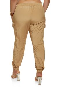 Plus Size Nylon Basic Cargo Joggers sold by Rainbow