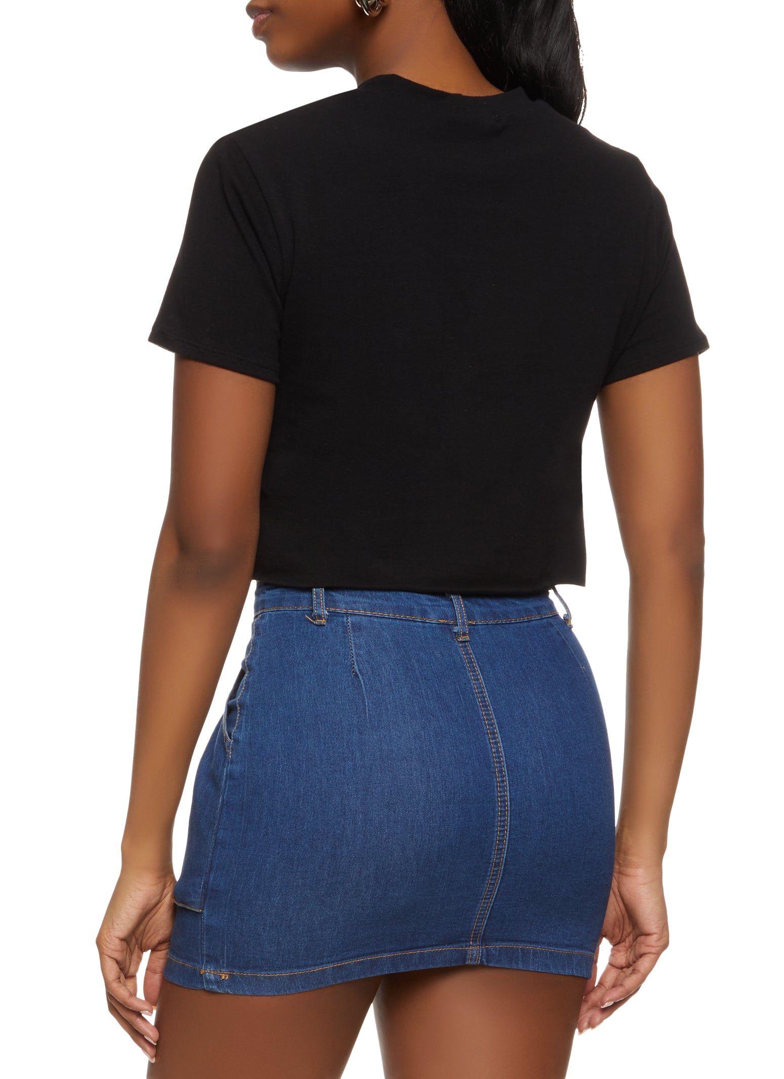 Rock and Roll Cropped Graphic T Shirt sold by Rainbow product image thumbnail 2