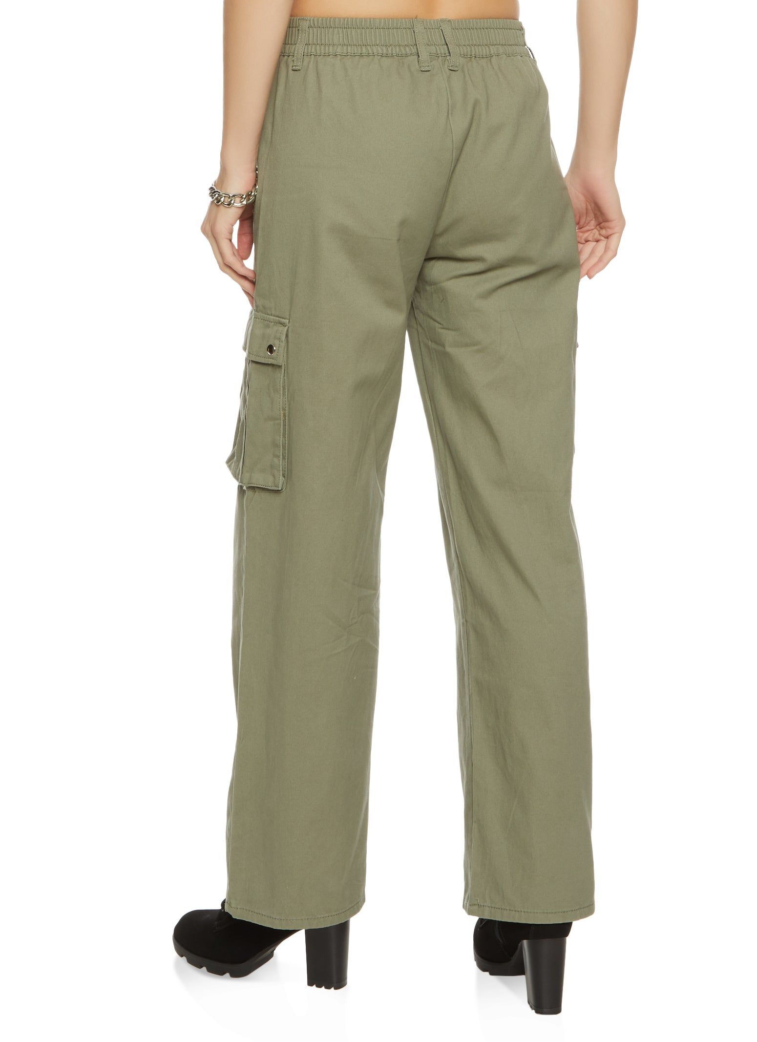 Solid Twill Wide Leg Cargo Pants sold by Rainbow product image thumbnail 3