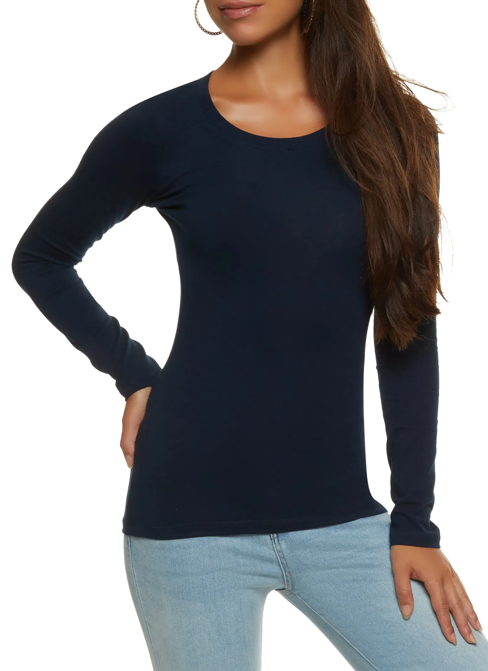 Basic Crew Neck Long Sleeve Tee sold by Rainbow