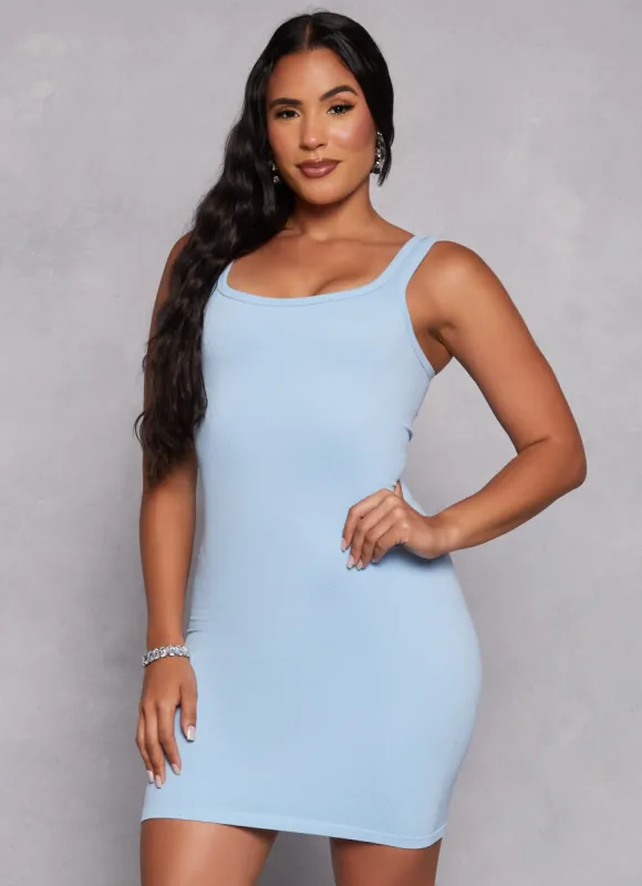 Seamless Chevron Rib Knit Tank Dress sold by Rainbow