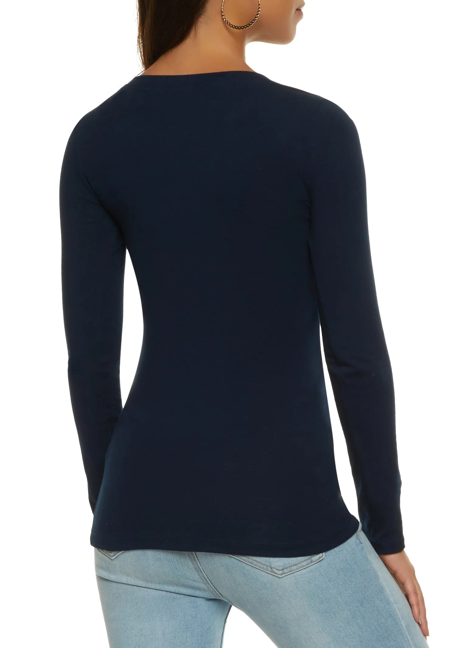 Basic Crew Neck Long Sleeve Tee sold by Rainbow product image thumbnail 2