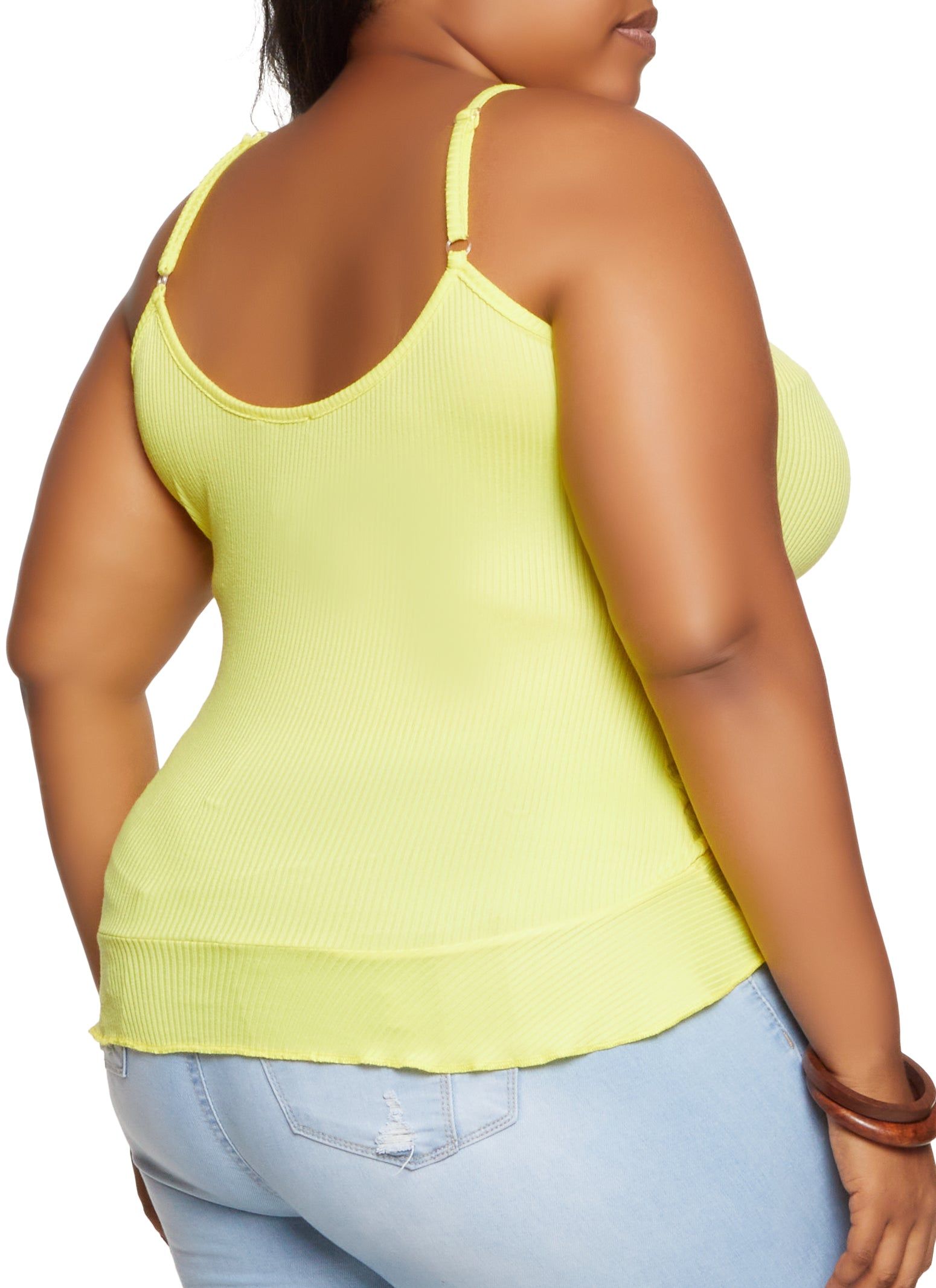 Plus Size Ruched Tie Front Cropped Cami sold by Rainbow product image thumbnail 2
